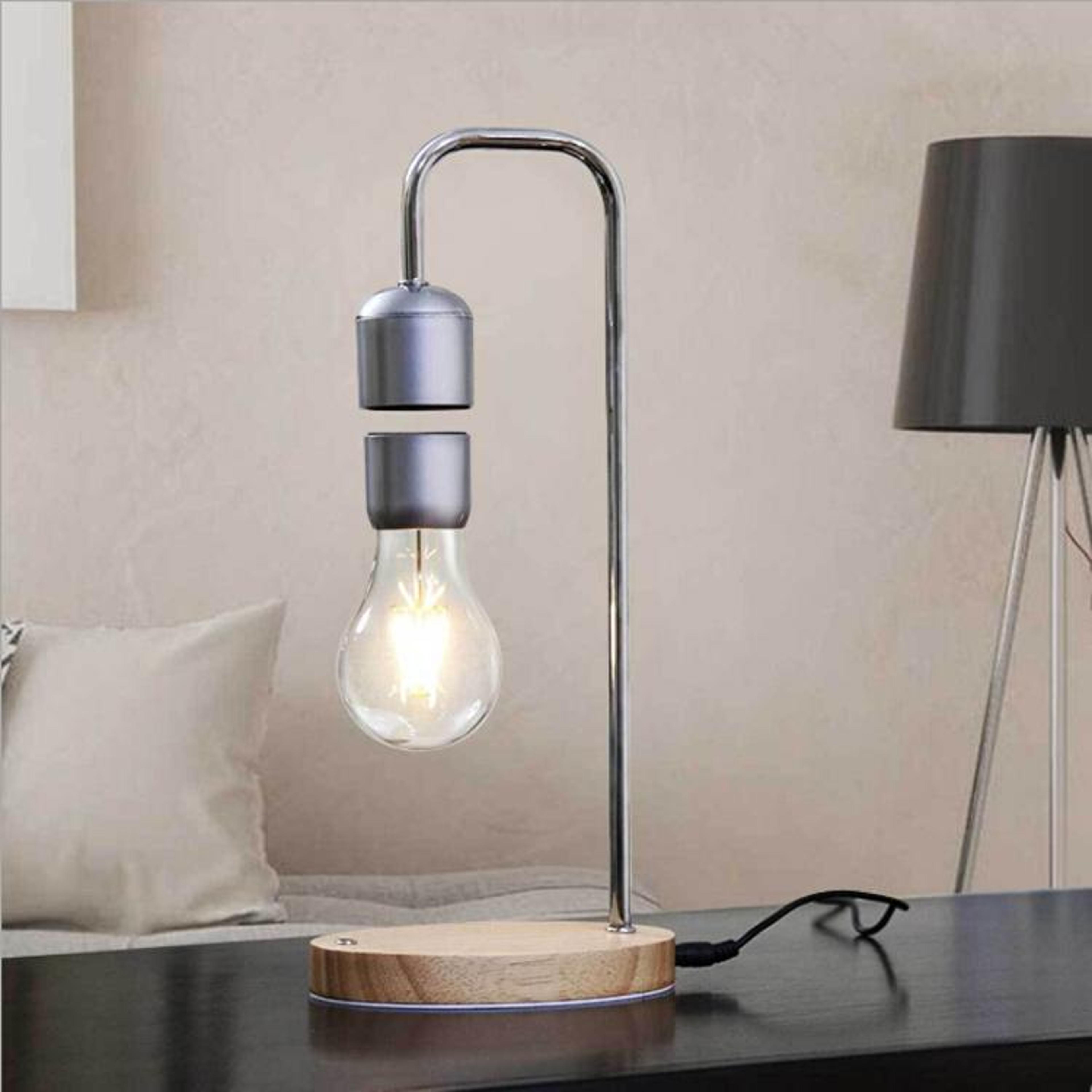 magnetic levitation lamp with floating led bulb modern desk table decor light