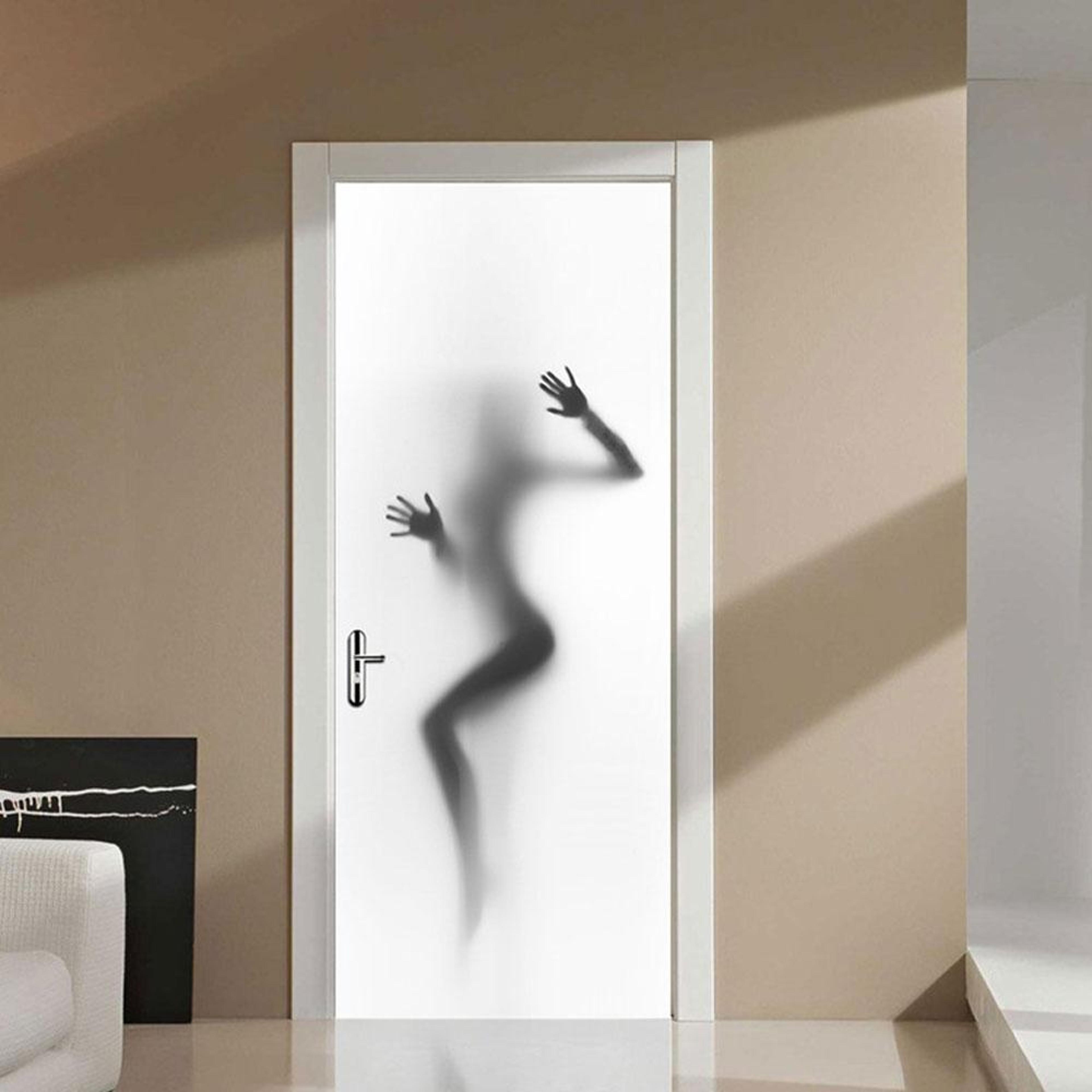 2pcs 3d door stickers pvc door mural self adhesive door decal set for home decor