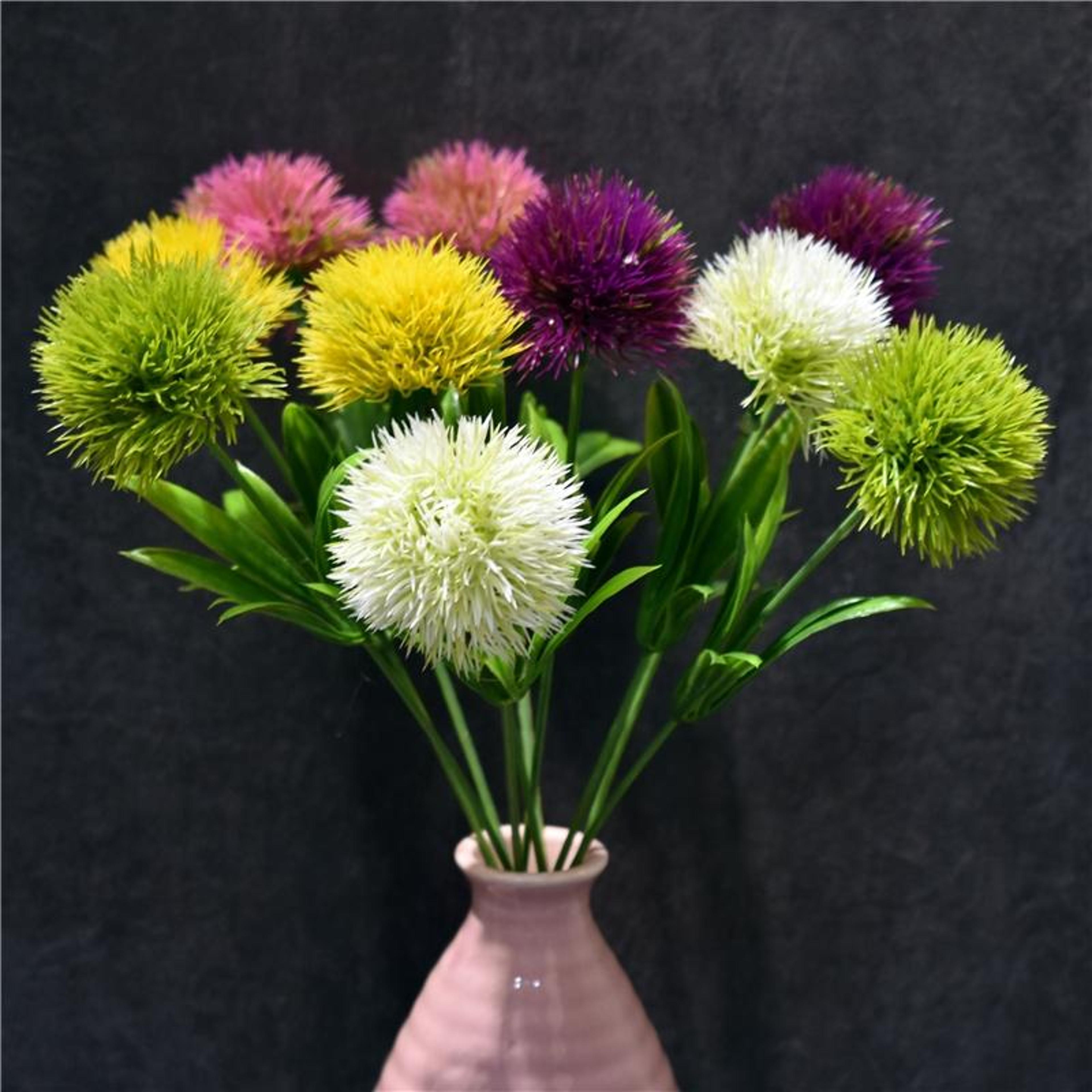 10pcs artificial dandelion flowers fake flower bouquet for wedding & home decoration