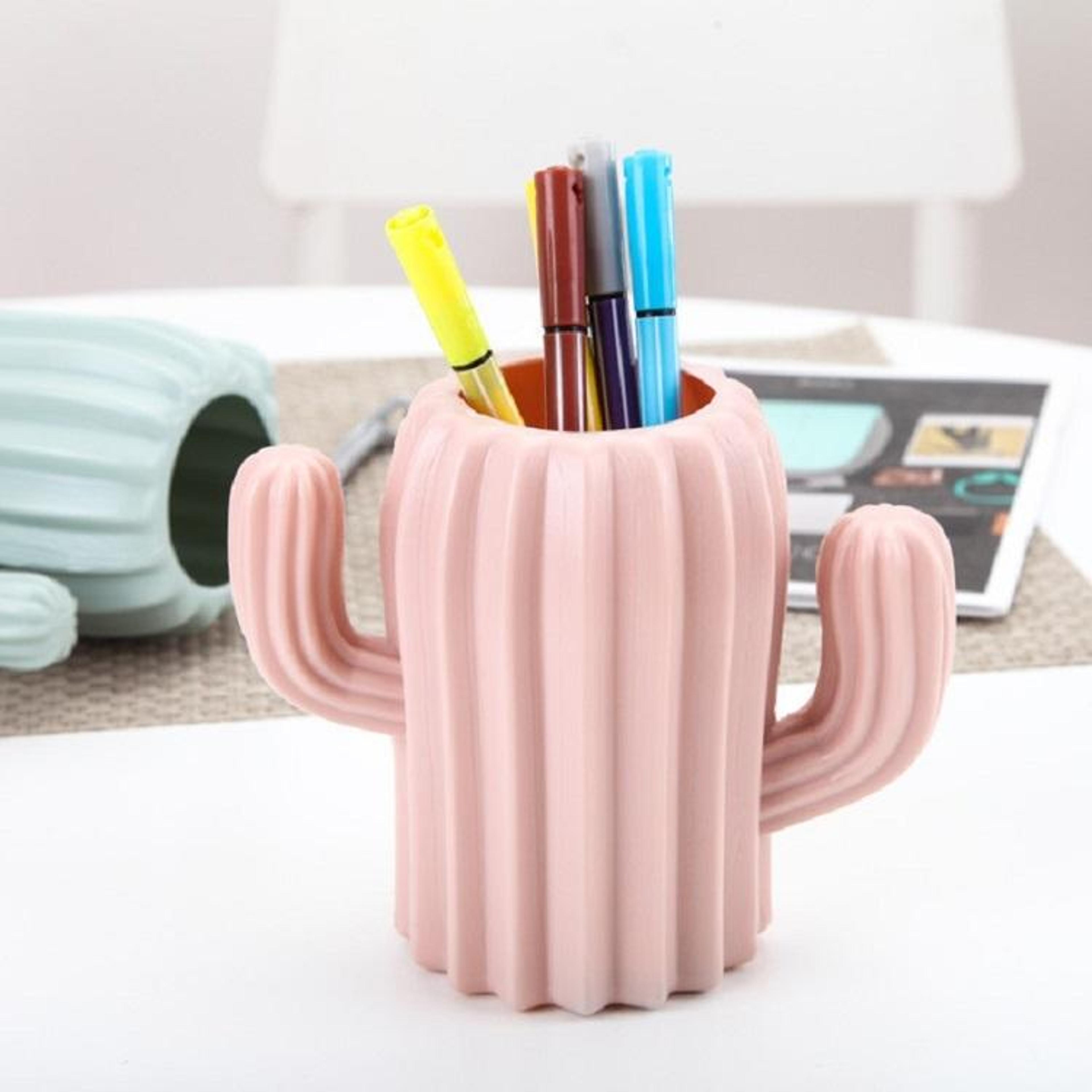 creative cactus vase decorative pen holder for modern home decor and desk organization