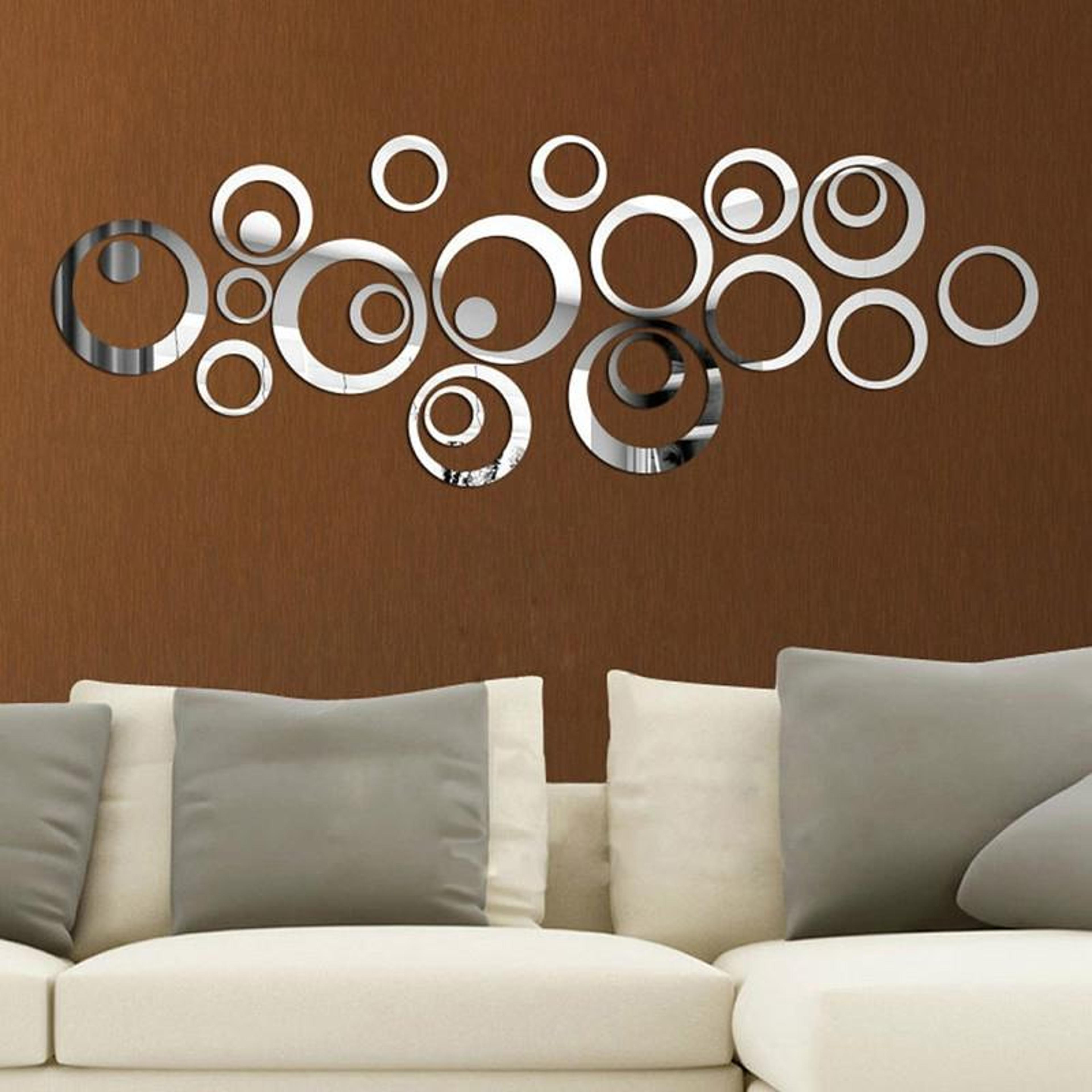 3d acrylic mirror wall stickers 24-piece diy circle wall decor for tv background & home