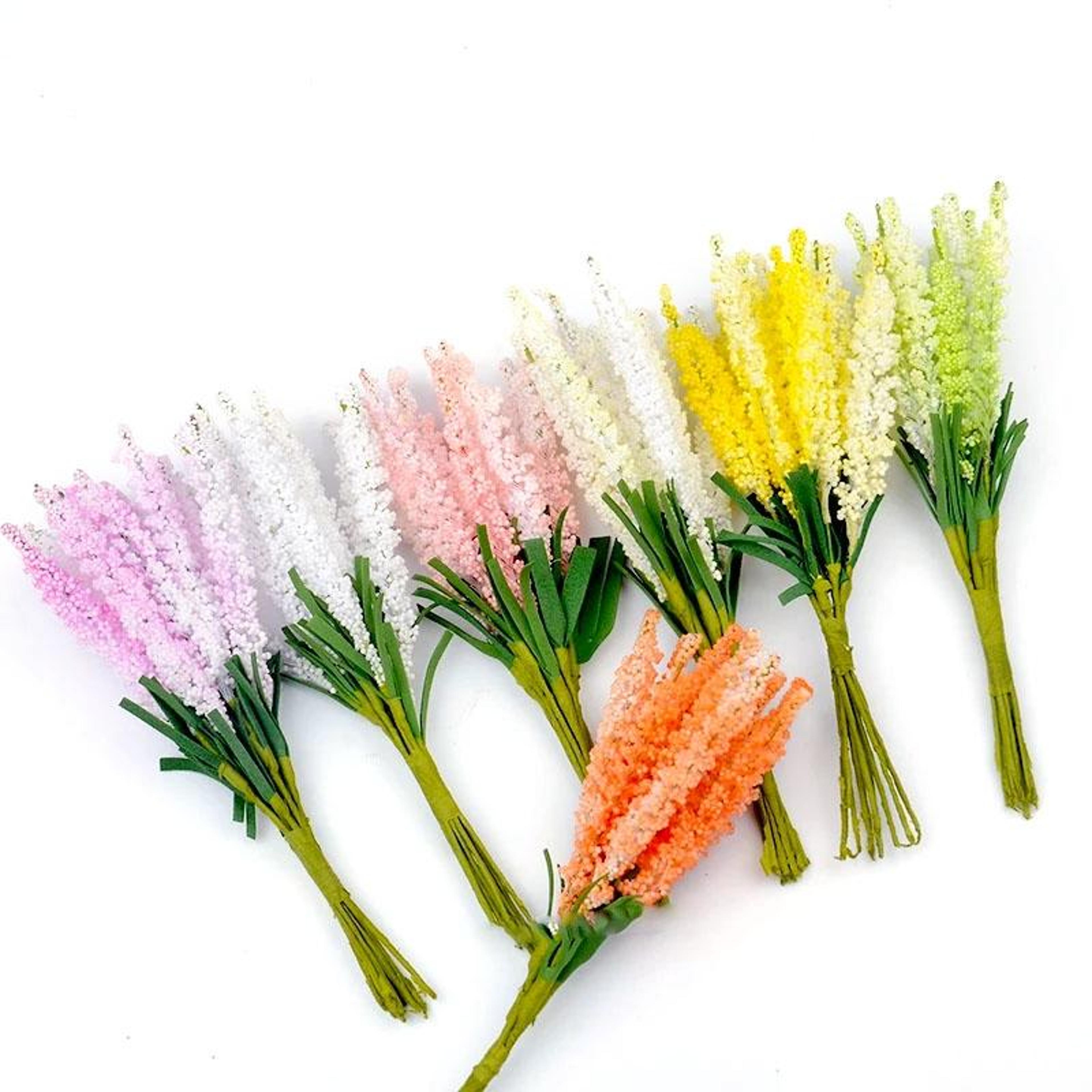 artificial lavender flowers 10pcs mini lavender stems for diy wreath supplies, wedding & home decoration