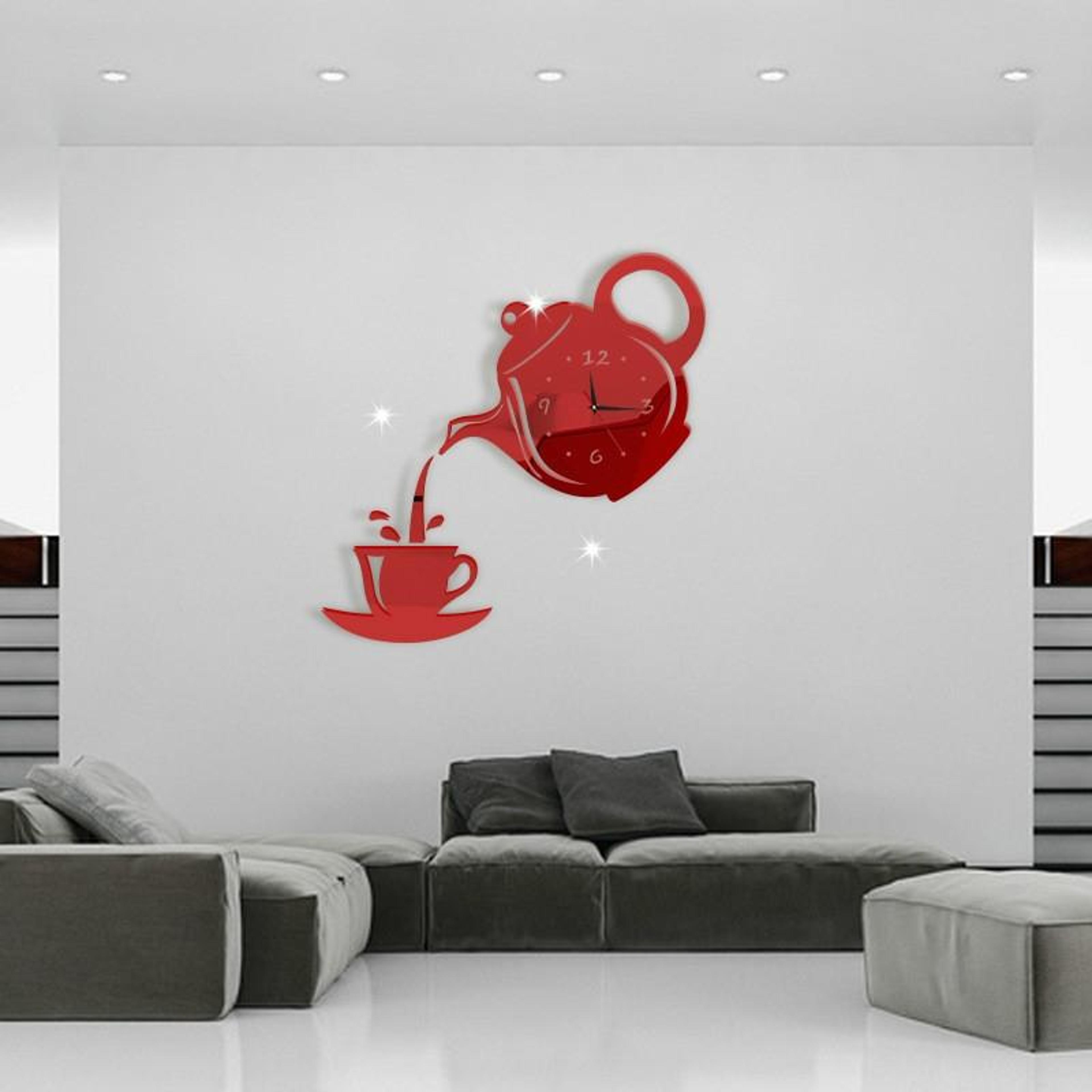 modern diy acrylic 3d wall clock for kitchen, living room & dining room decor