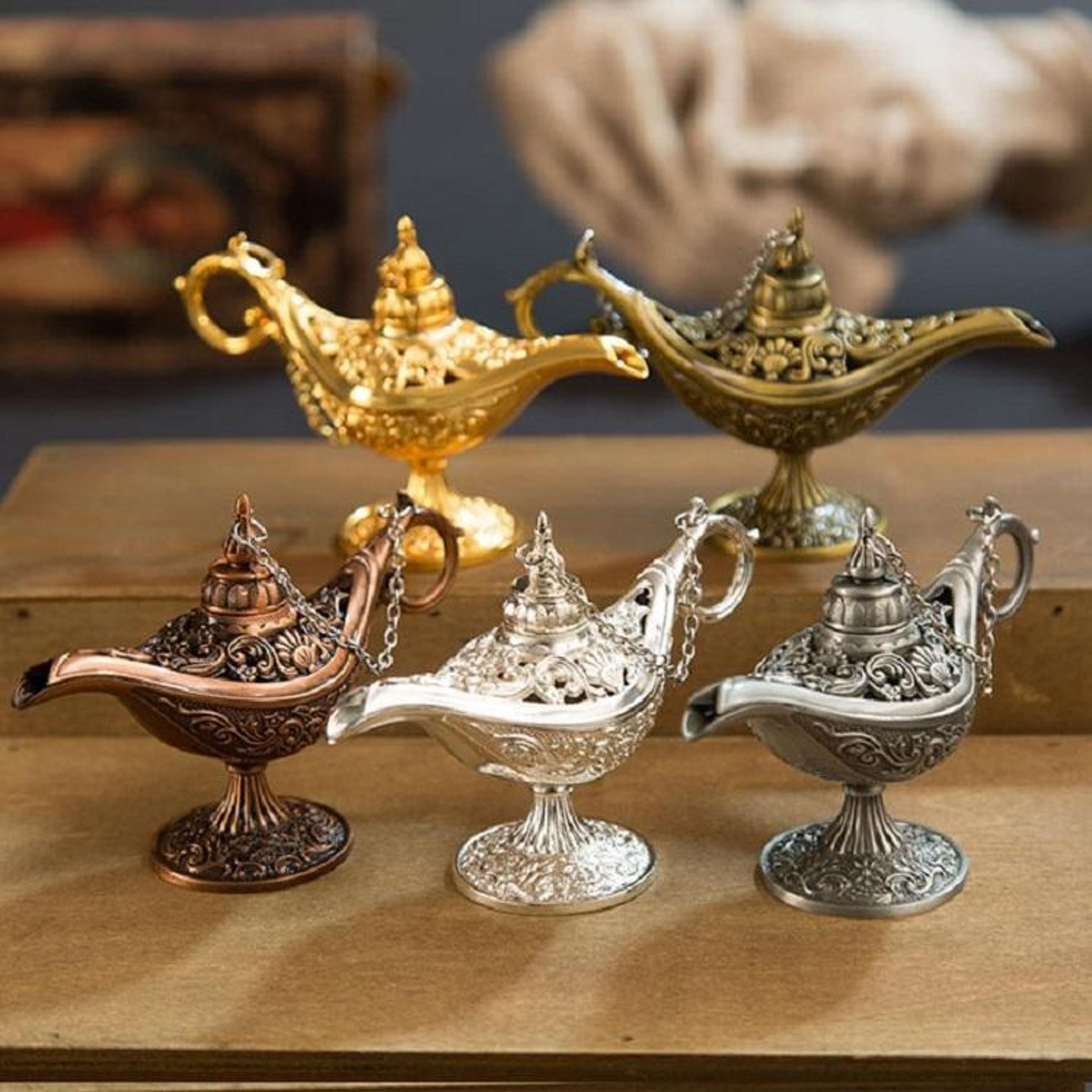 aladdin magic lamp metal incense burner decorative genie lamp for home decor & gifts