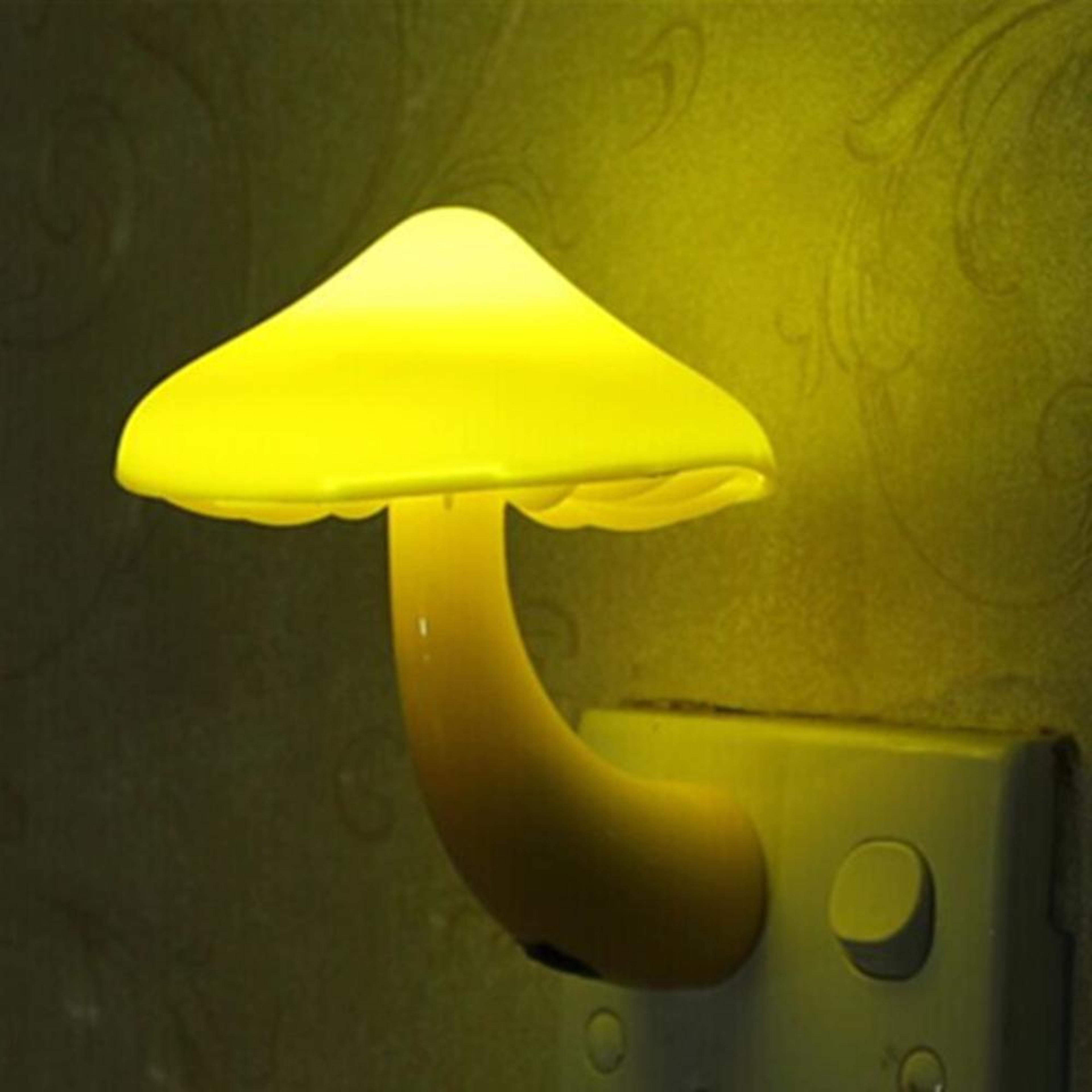 mushroom led night light plug in light sensor night lamp for bedroom, hallway & nursery