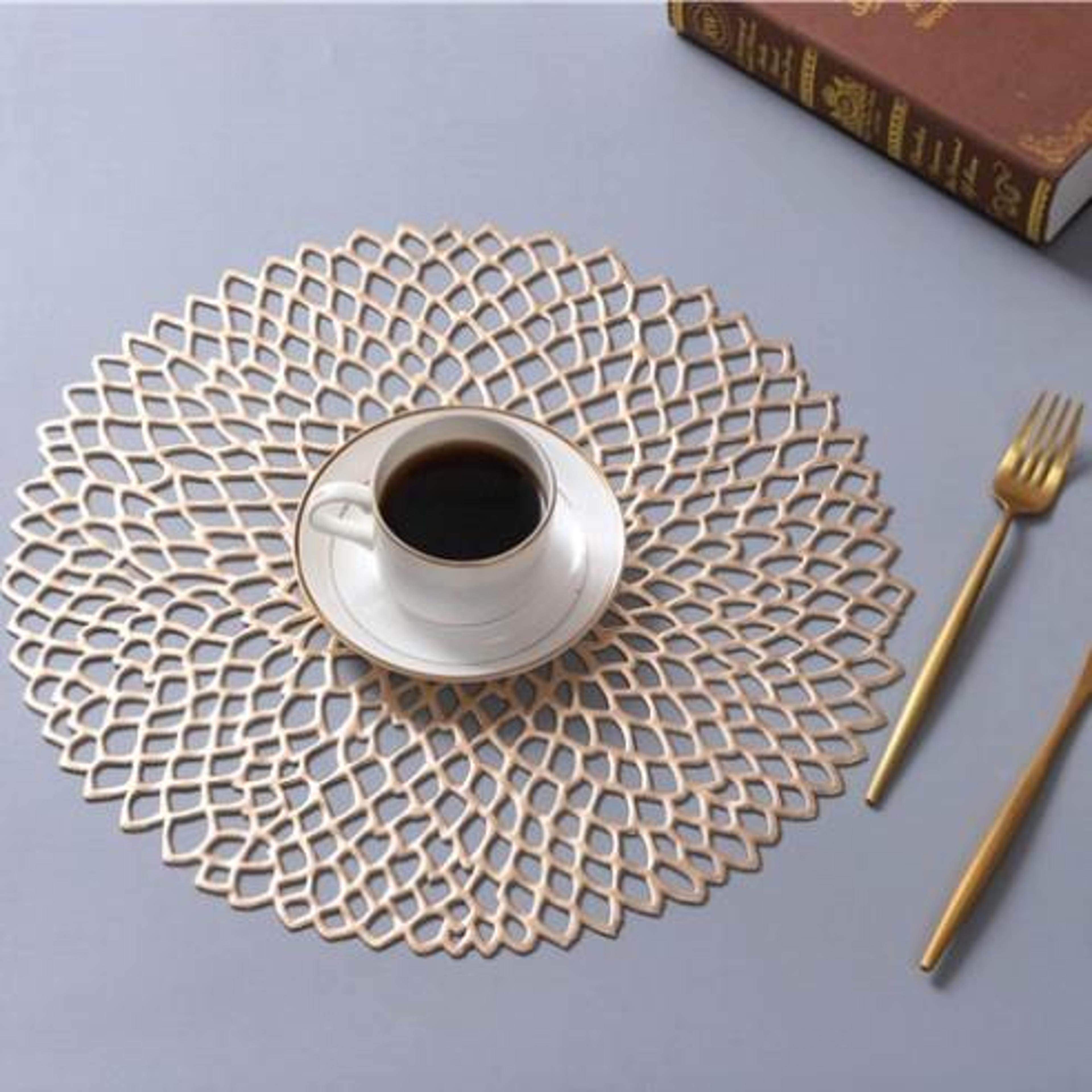 round pvc placemat heat resistant decorative table mat for dining table