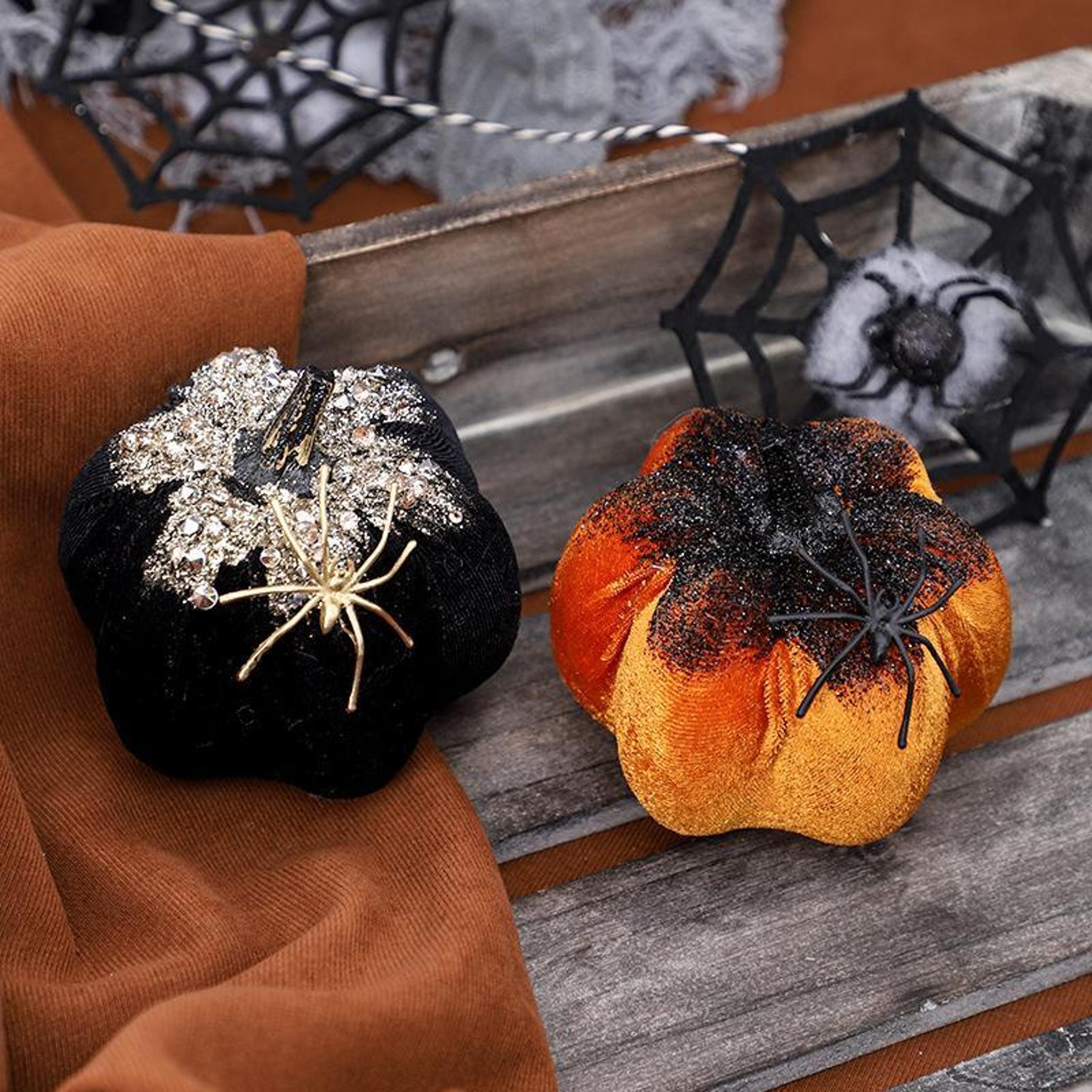 spider pumpkin ornament plush halloween decoration for home party table decor
