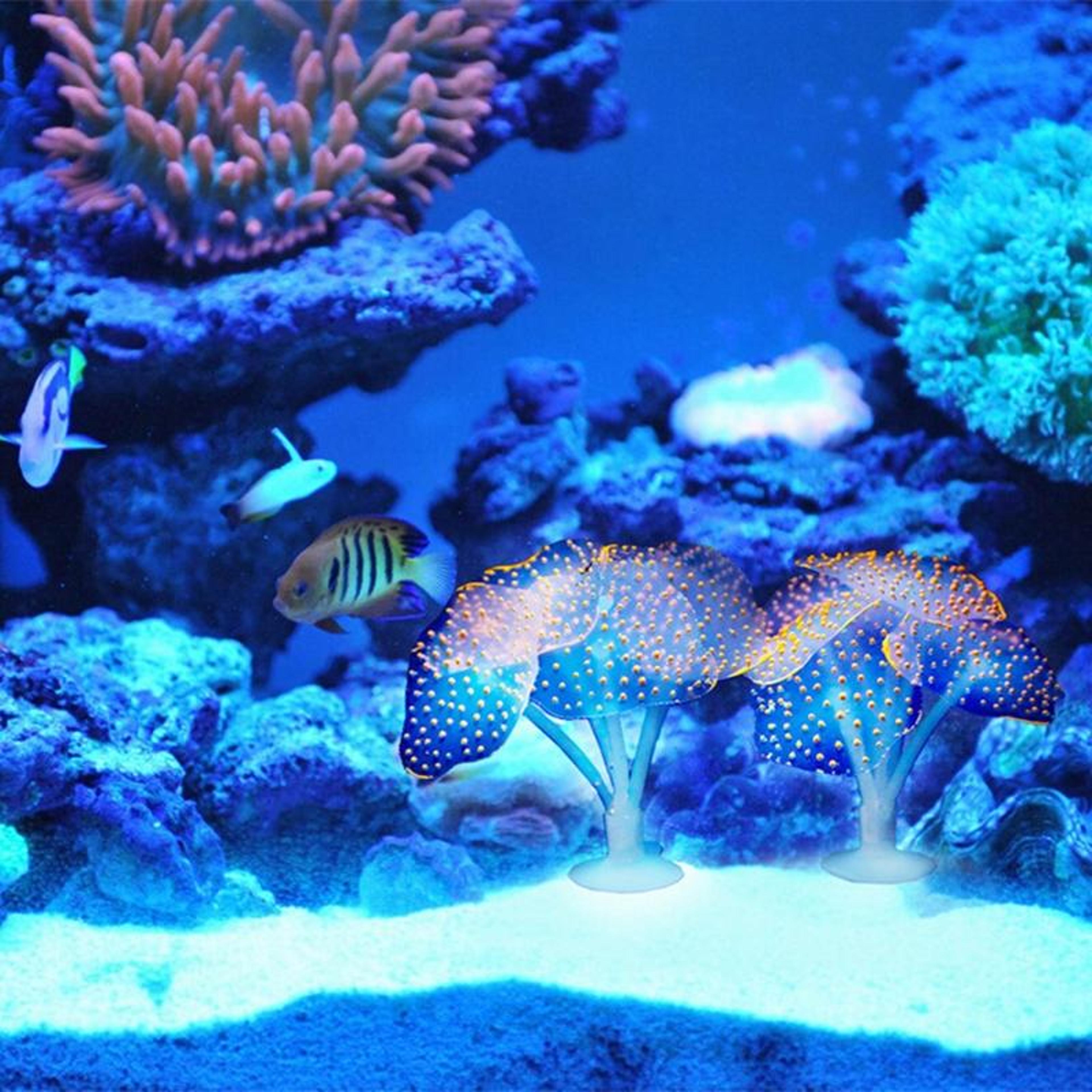fluorescent aquarium jellyfish decoration soft silicone aquarium ornament with suction cup