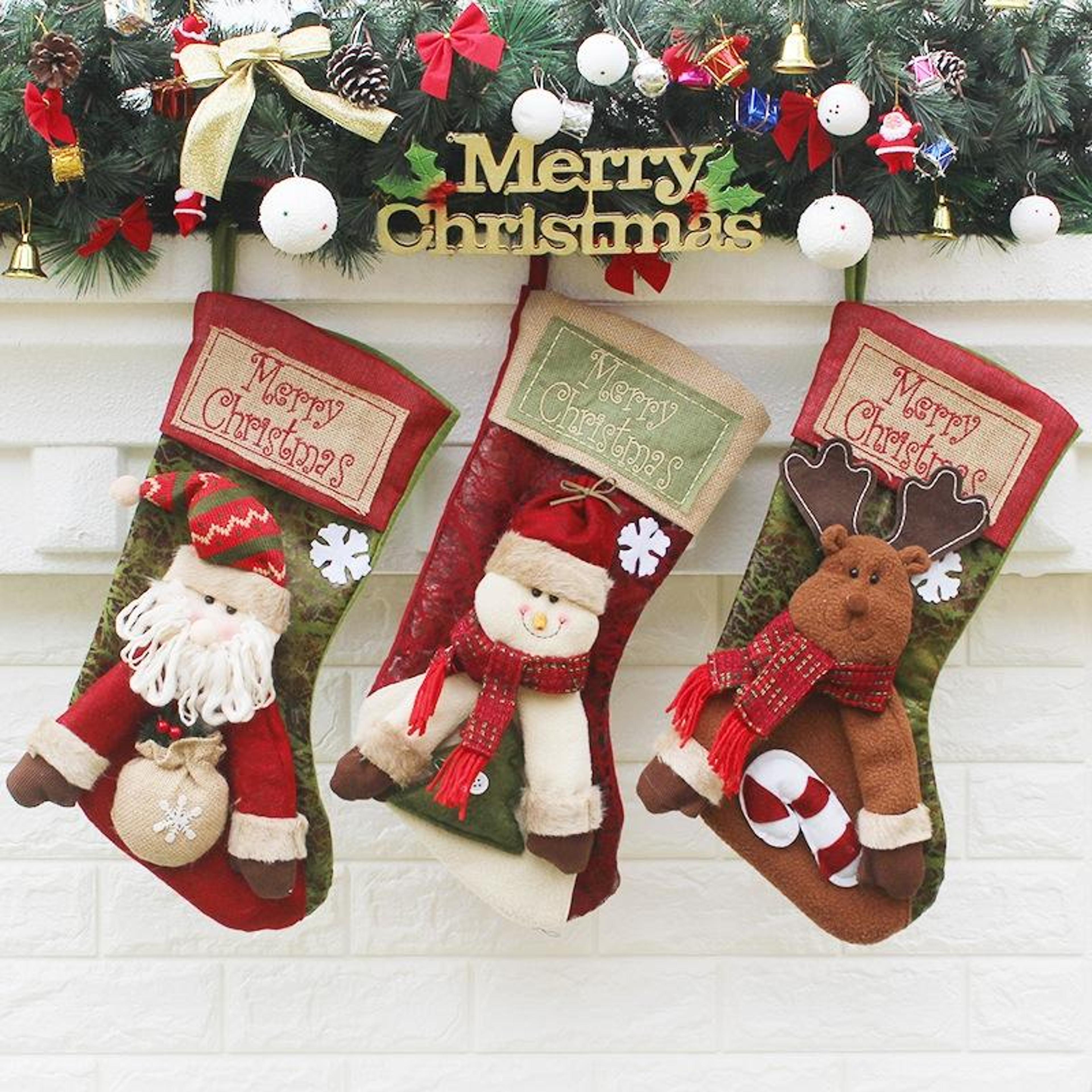 festive christmas stocking gift bag hanging decoration for holiday home decor