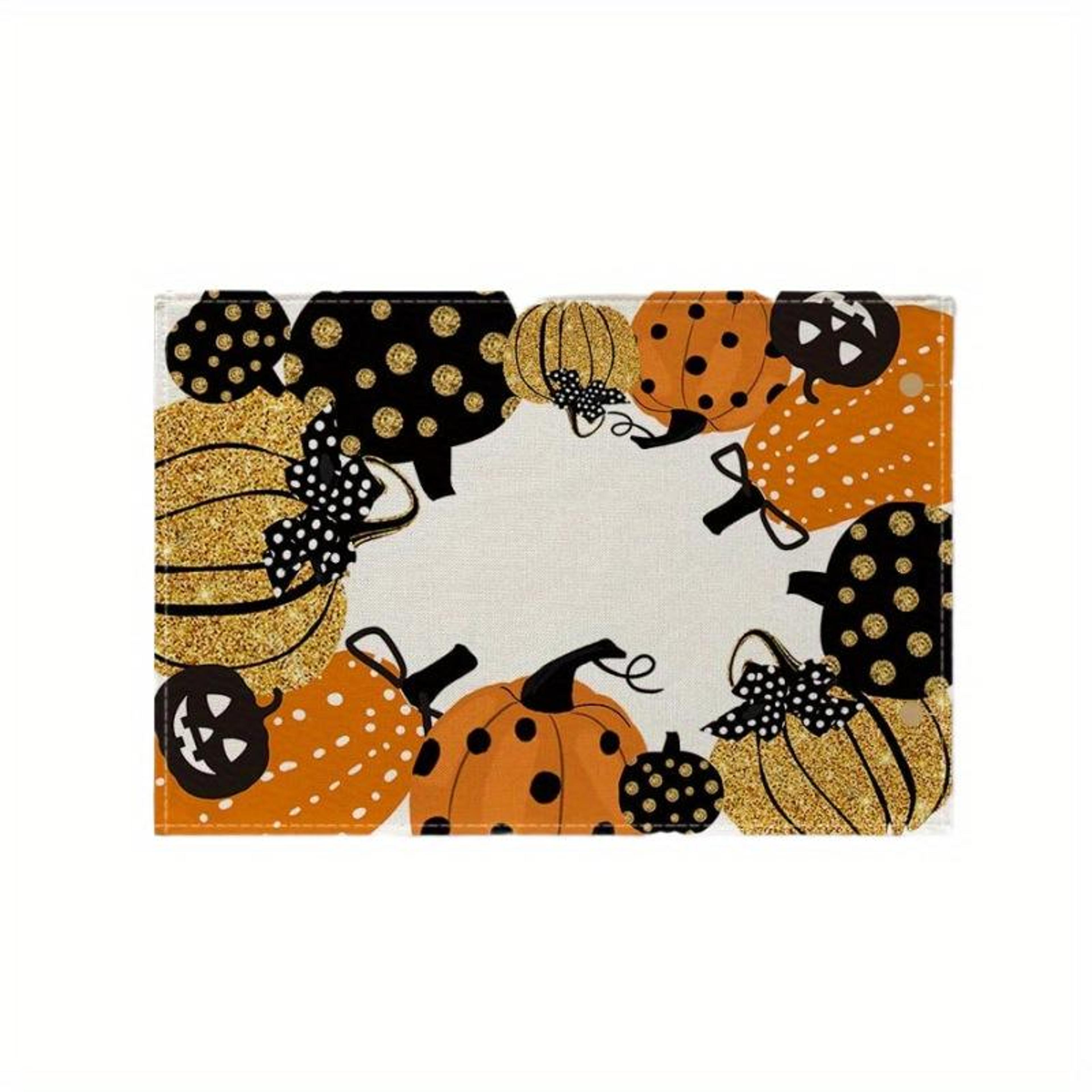 halloween linen table placemat decorative heat resistant table mat for kitchen, dining & party decor