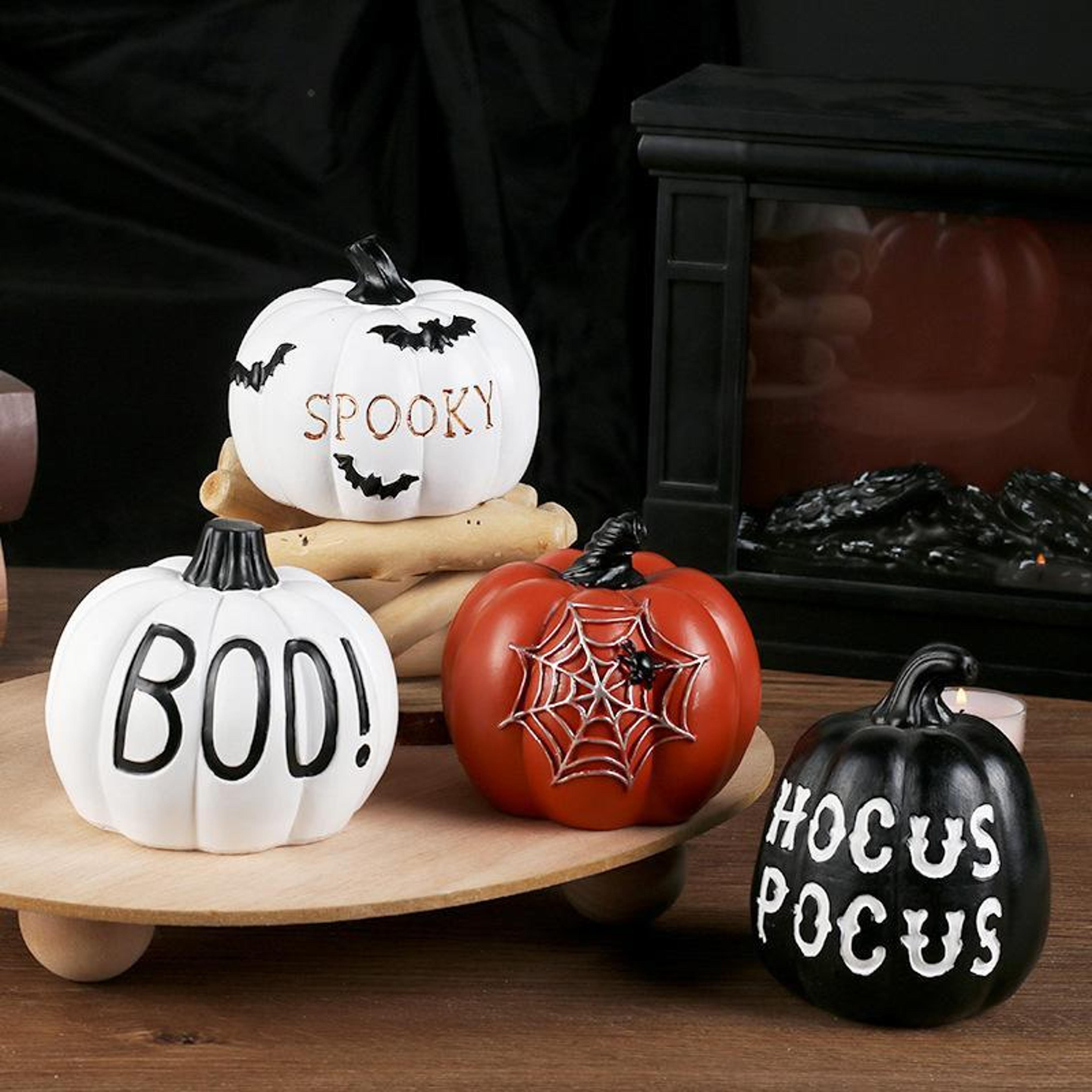 halloween pumpkin decor resin ghost tabletop ornament for home party & fall display