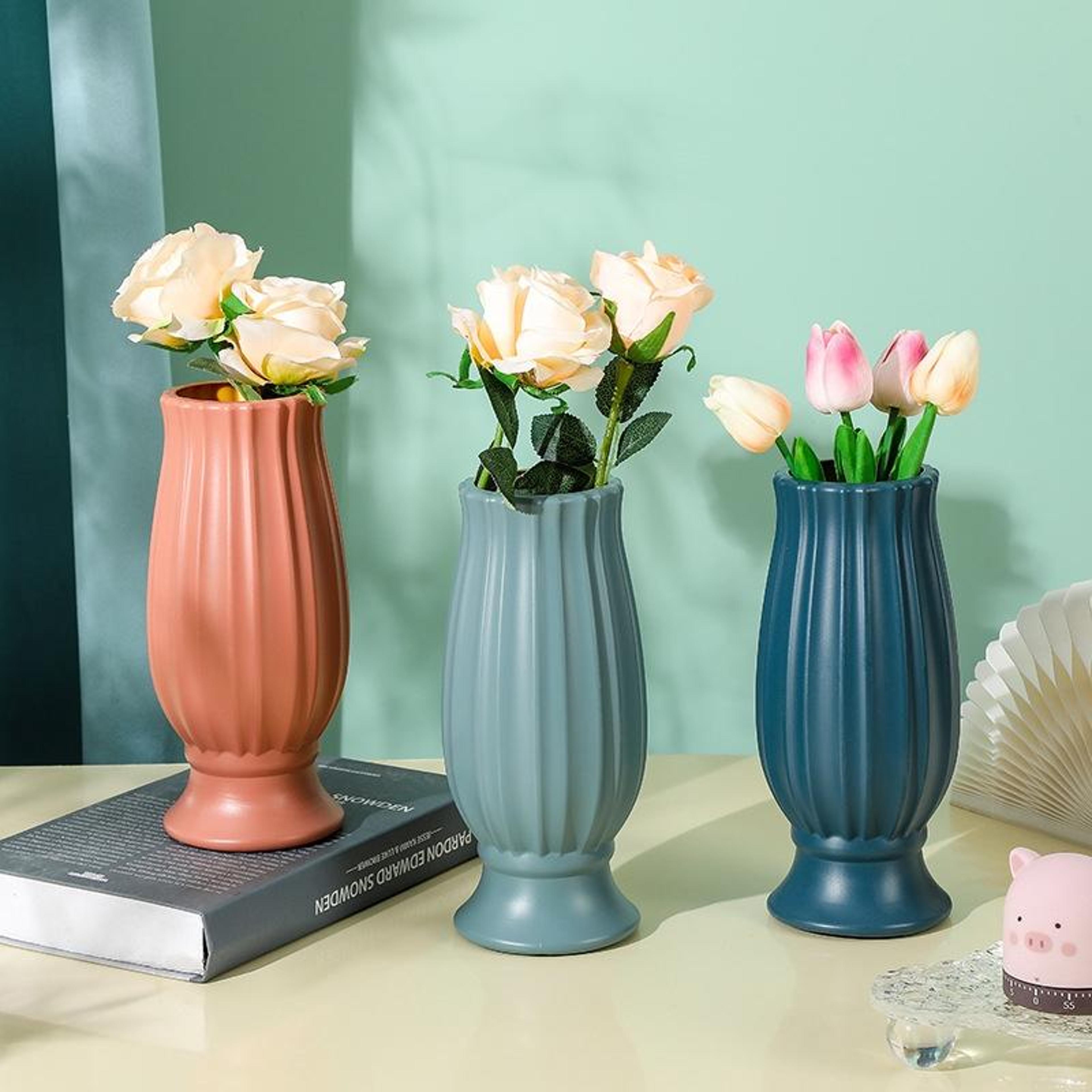 minimalist decorative vase for artificial flowers modern home decor pe flower arrangement vase