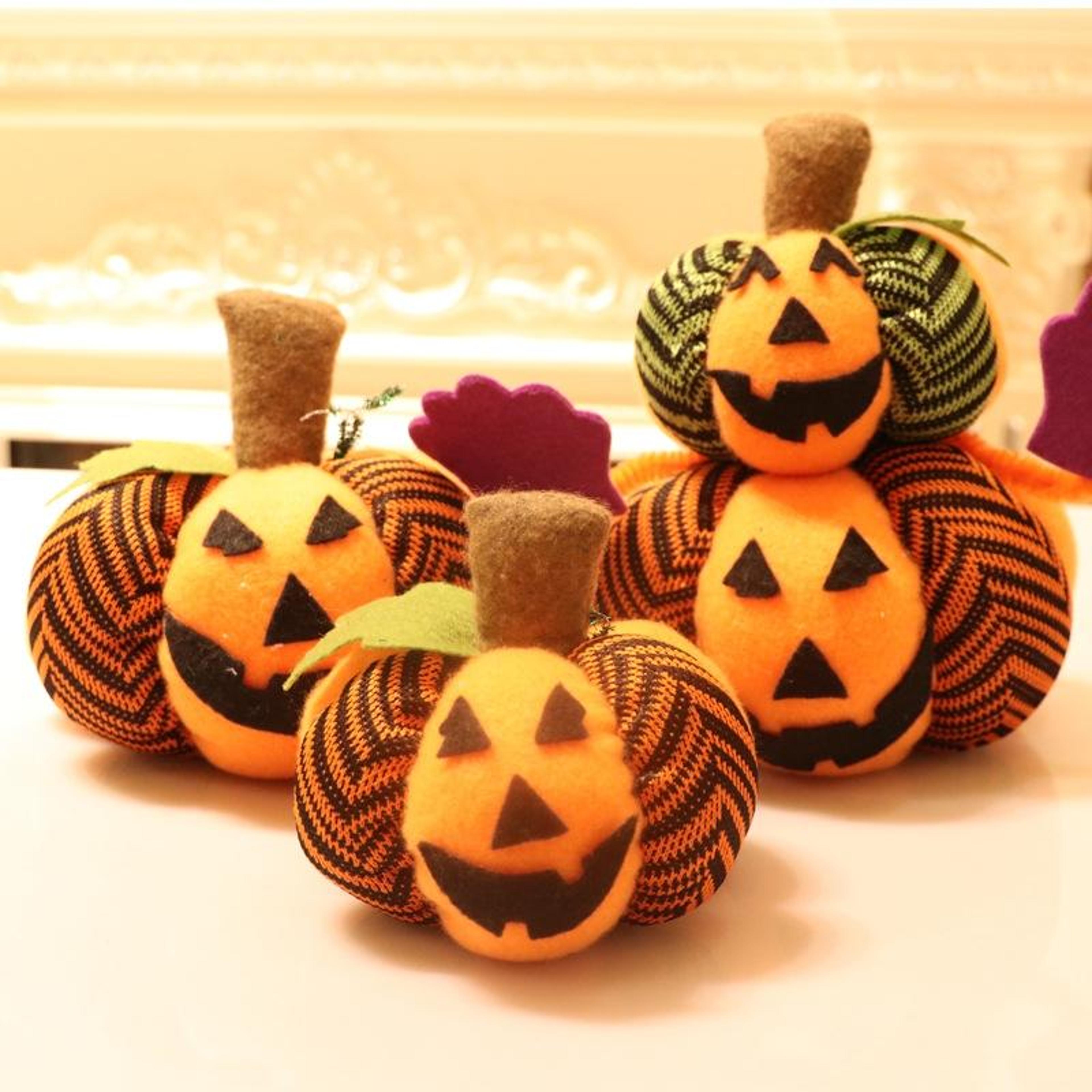 handmade halloween pumpkin decoration non-woven pumpkin doll decor for home, party & table display