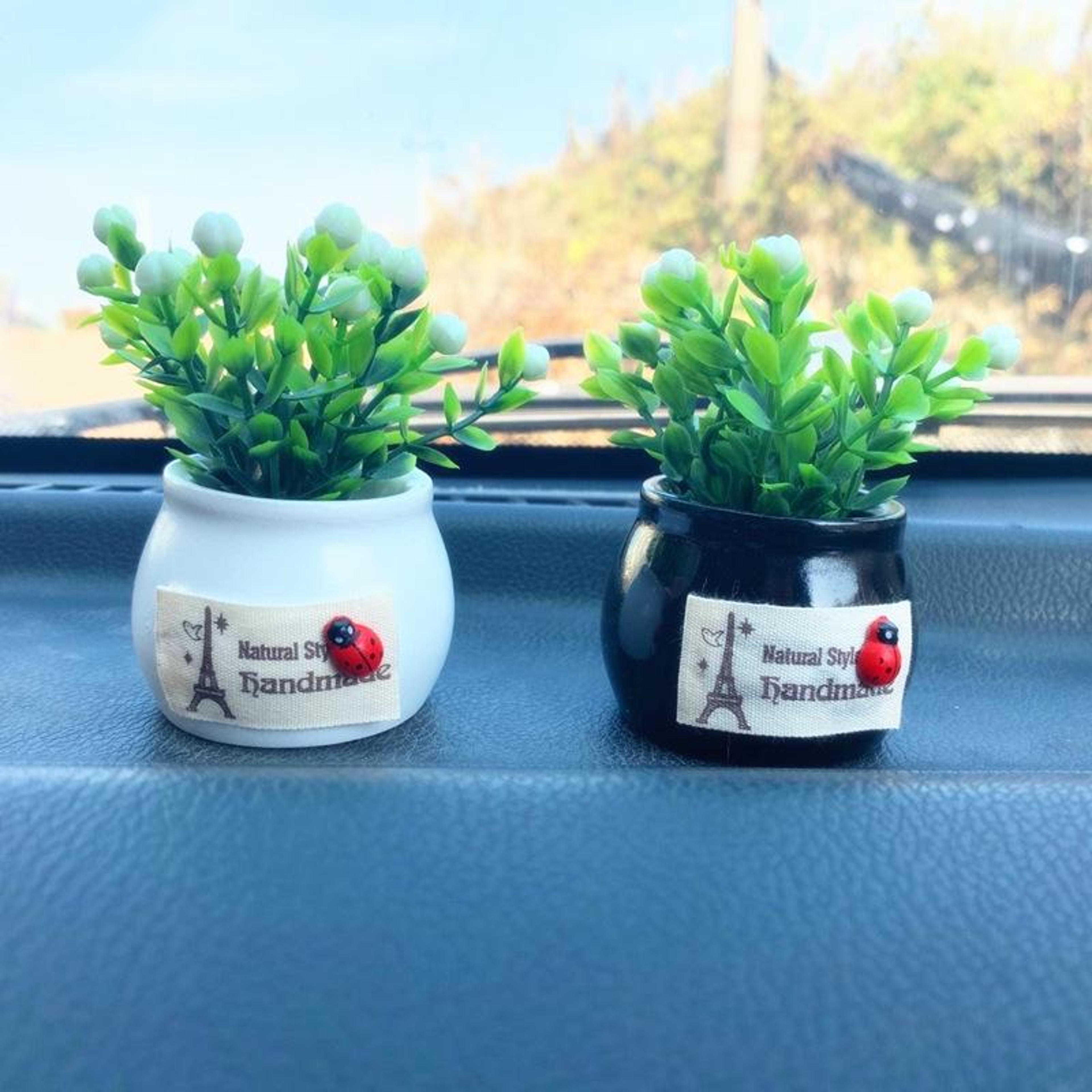 mini artificial plant car dashboard ornament decorative resin flower pot for home & office
