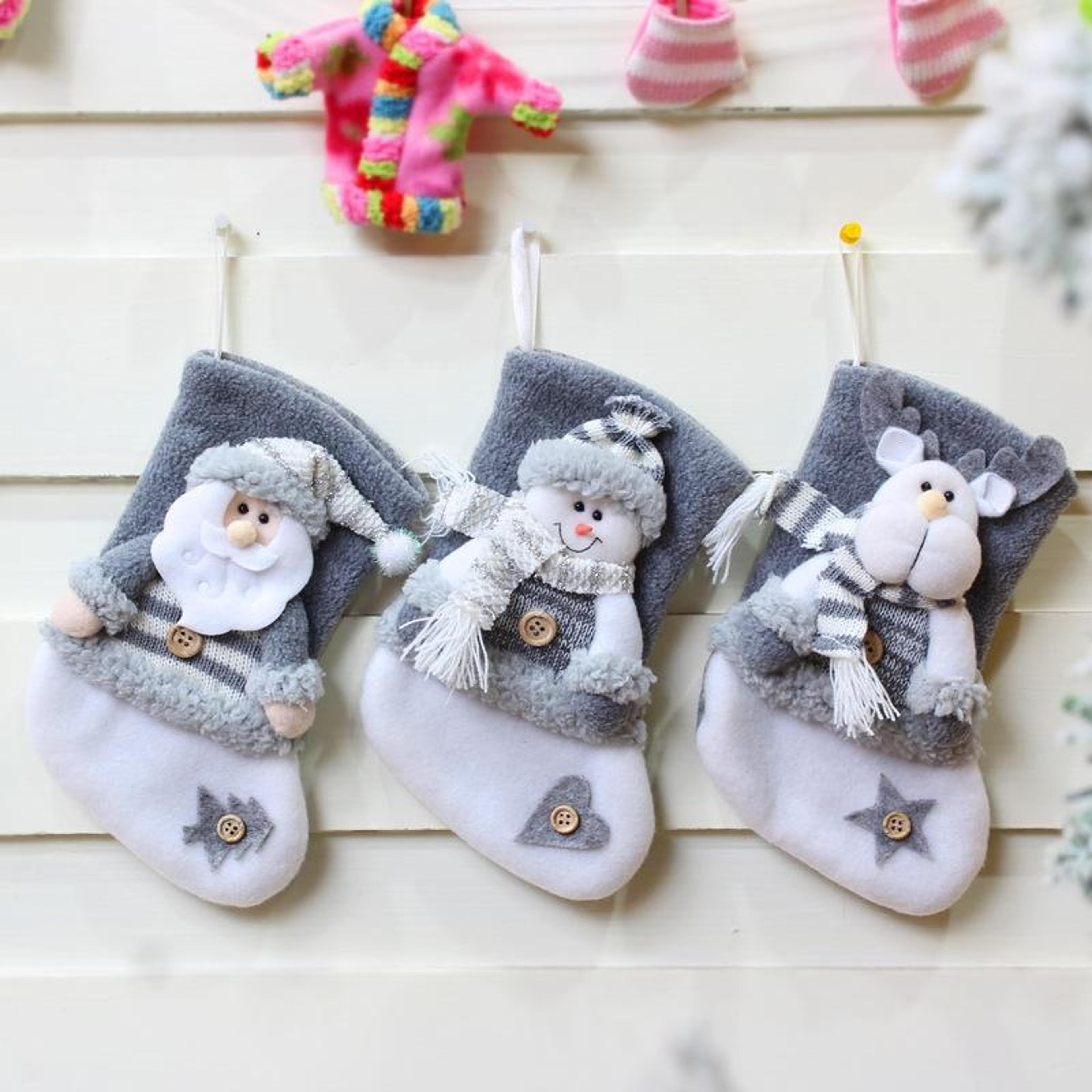 soft flannel christmas stocking gift bag hanging christmas decorations for home & tree