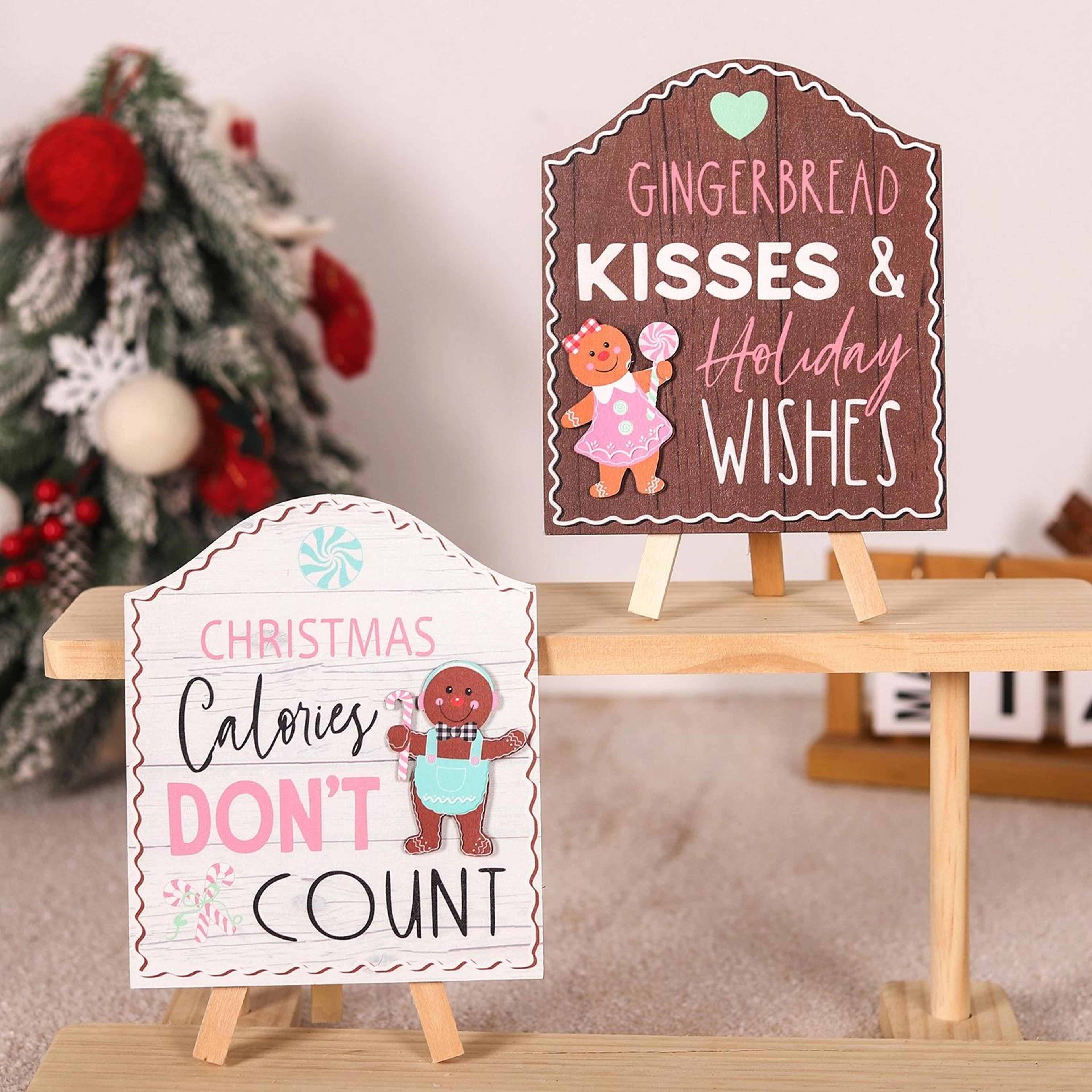 rustic christmas wooden sign cookie man welcome door hanger for holiday home decor