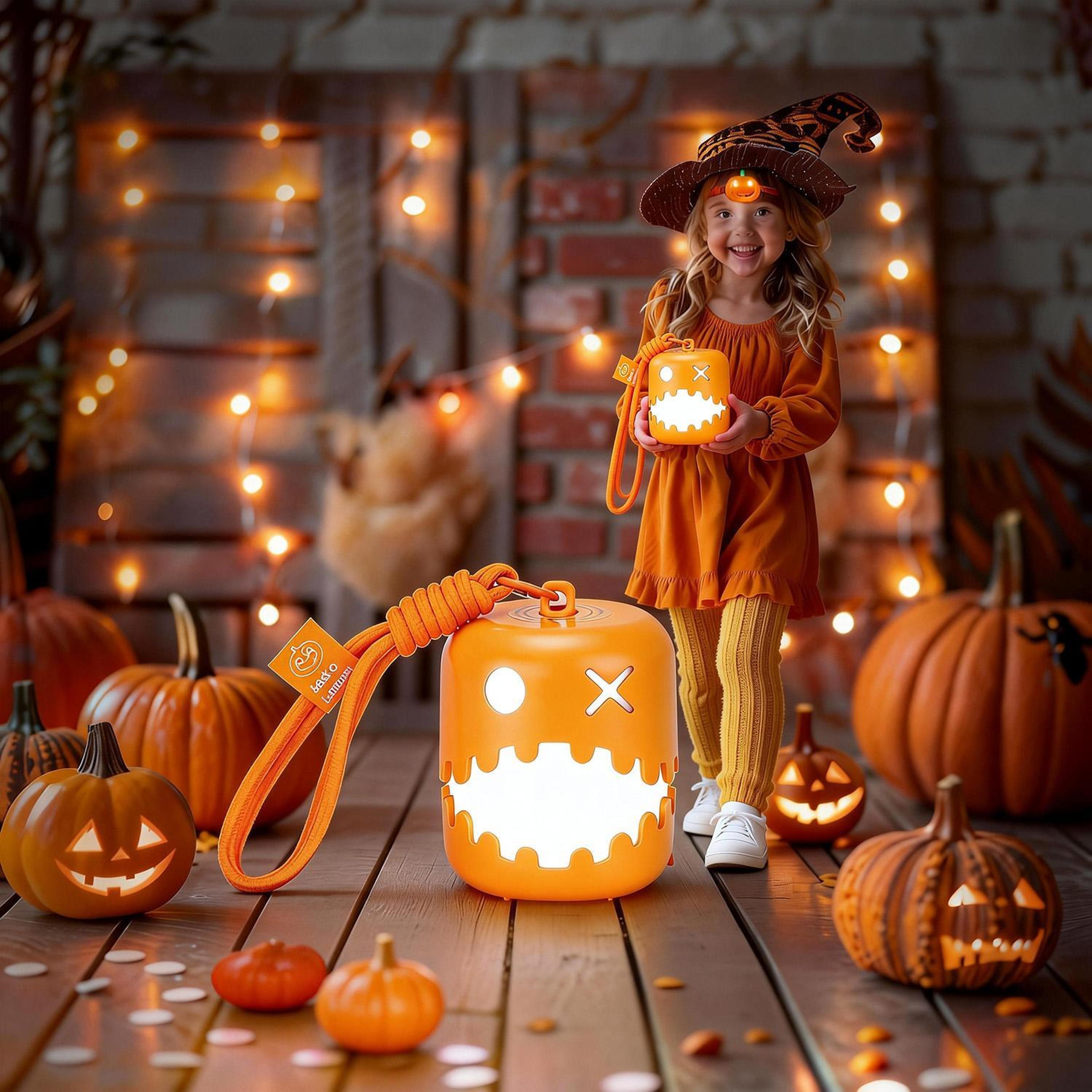 halloween pumpkin lantern rechargeable rgb night light for halloween decorations