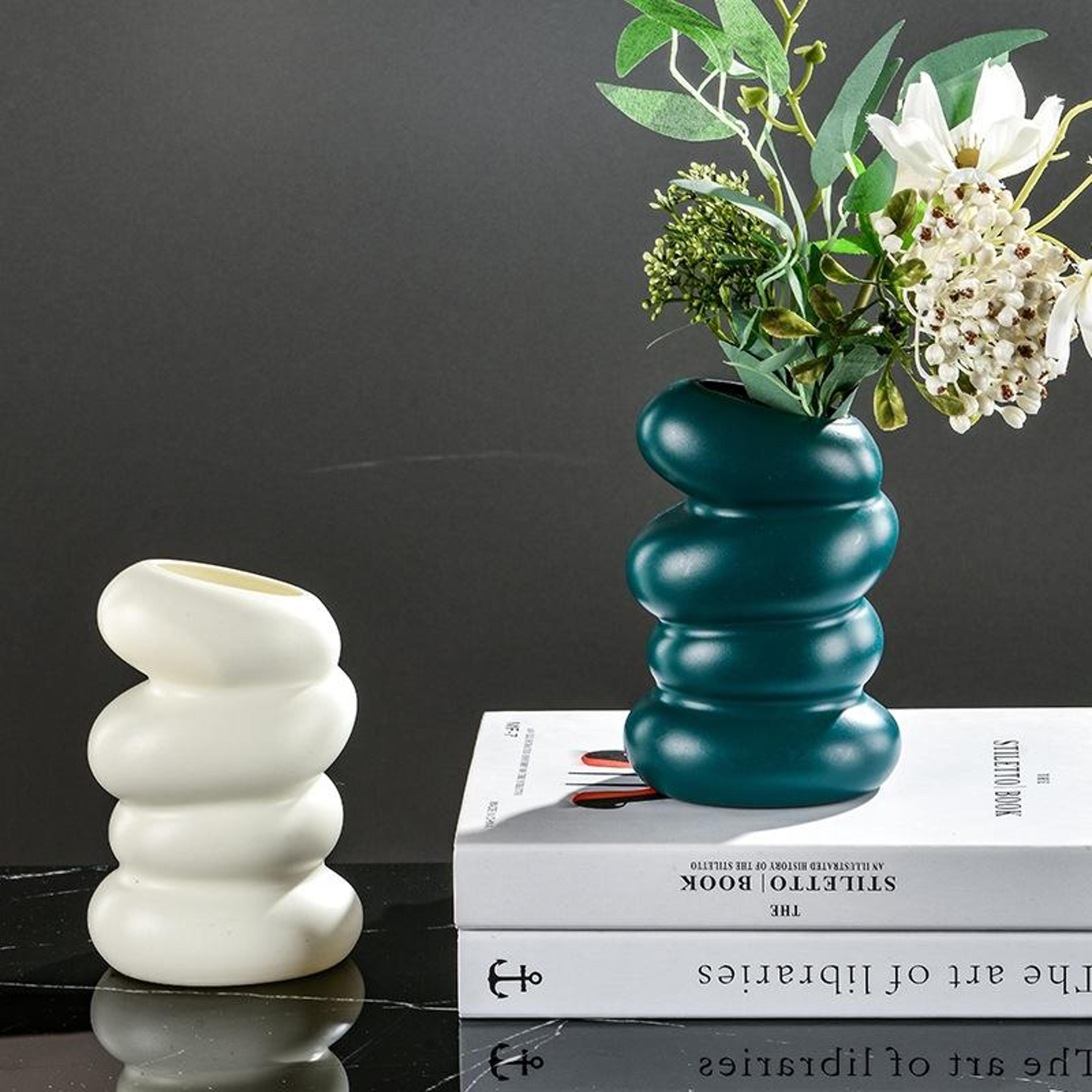 modern spiral flower vase decorative plastic vase for wet & dry flower arrangements