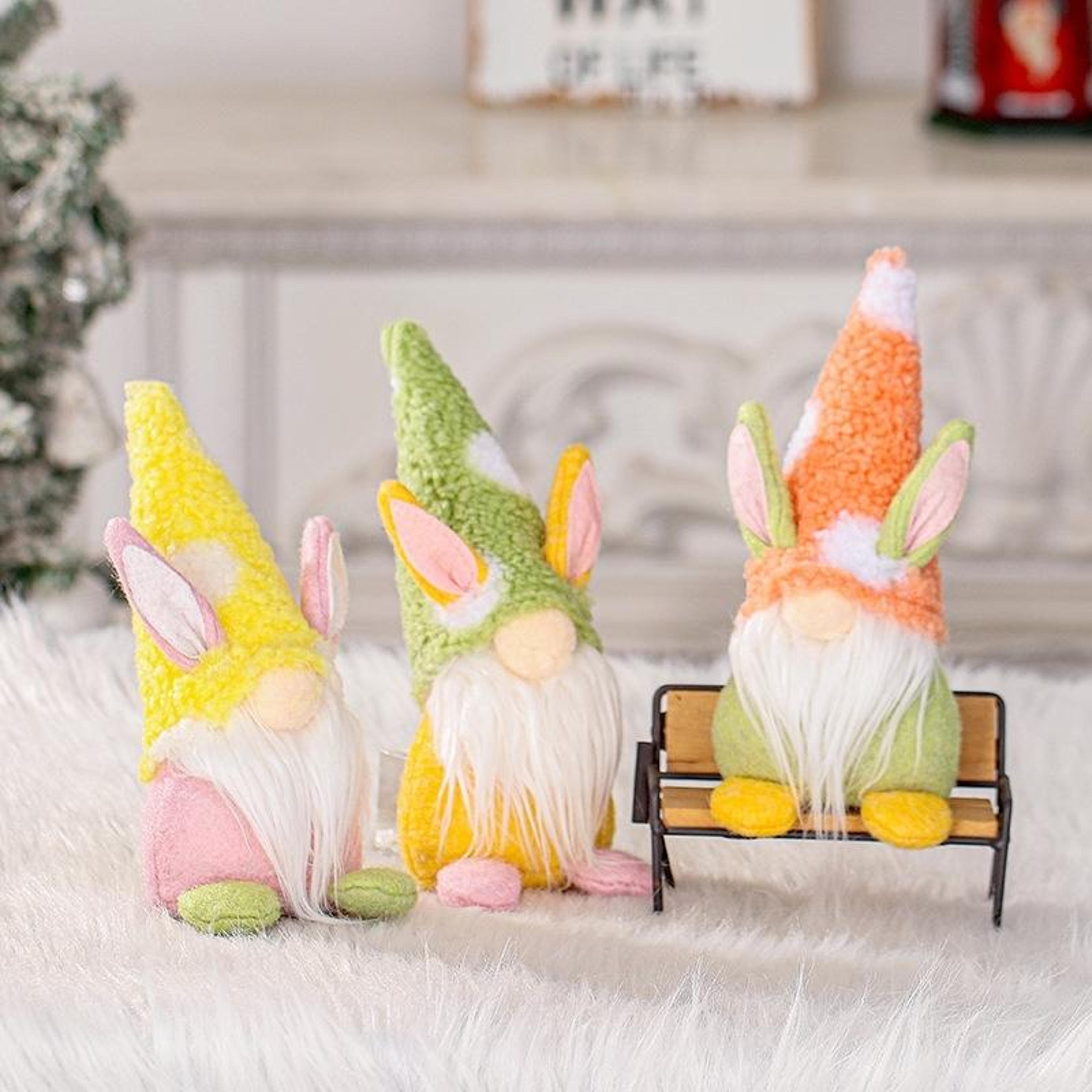 easter bunny decoration faceless bunny doll plush tabletop spring home decor