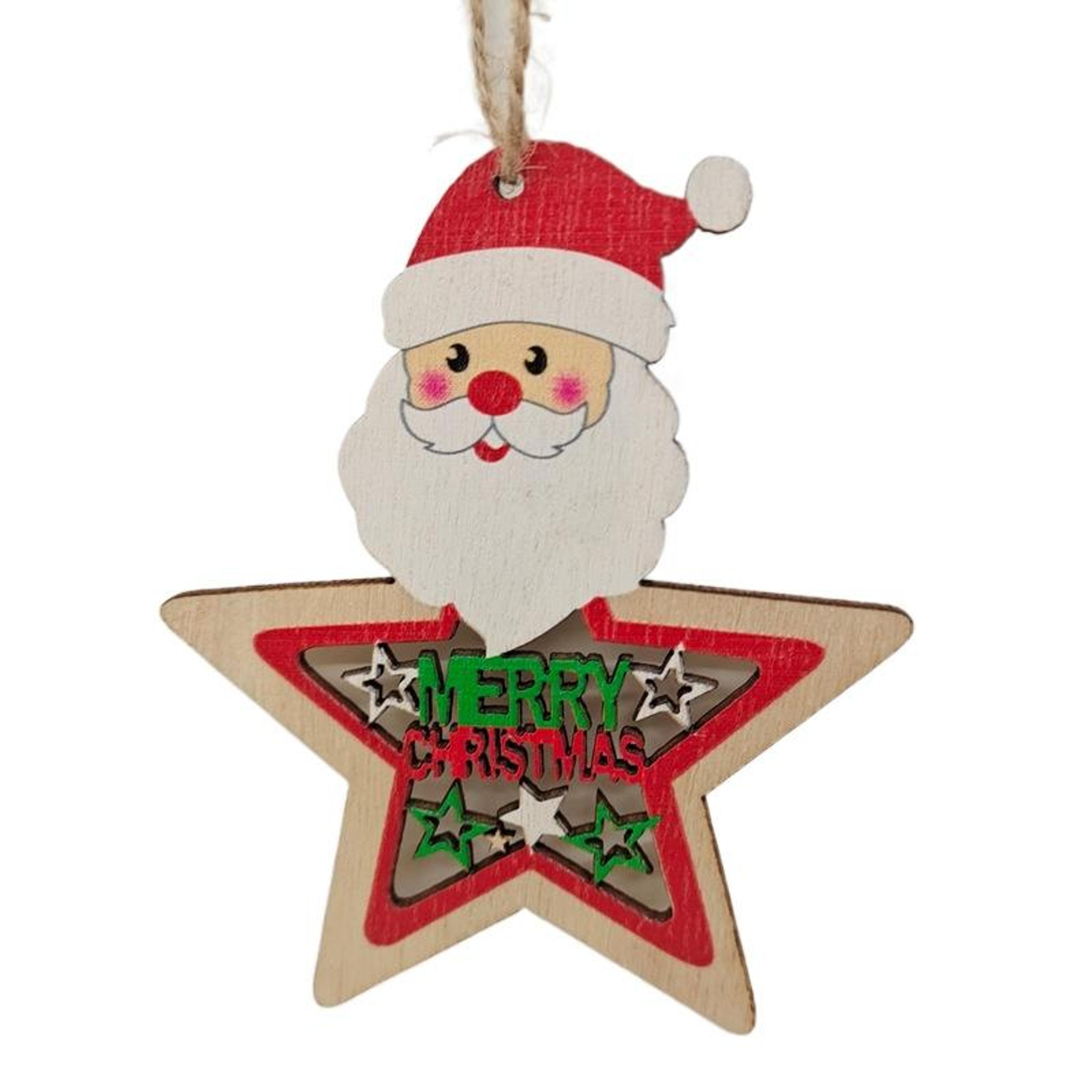 10-piece wooden christmas ornaments set, colorful snowman & tree hanging decorations random style delivery