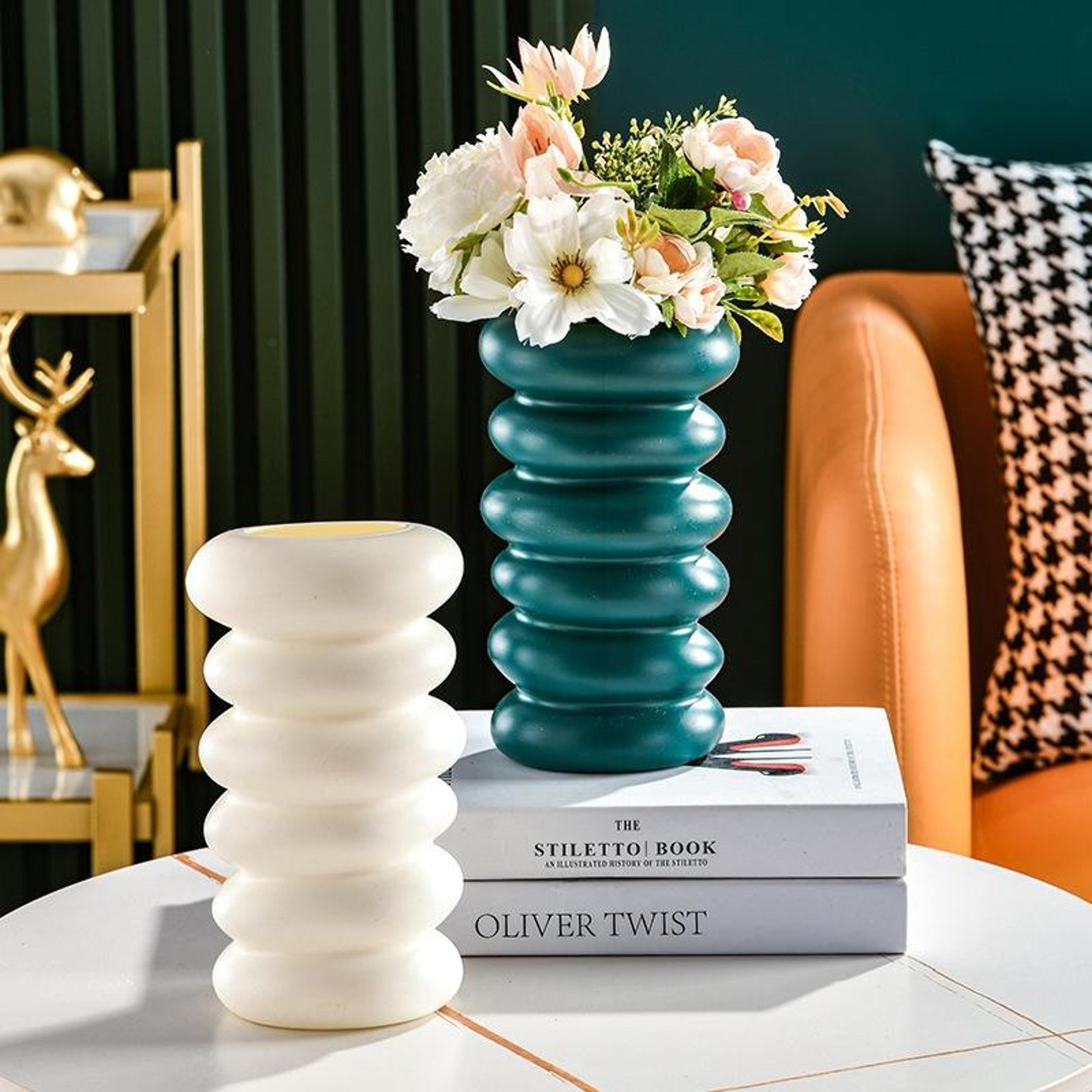 nordic spiral decorative flower vase for fresh & dried flowers modern plastic home decor