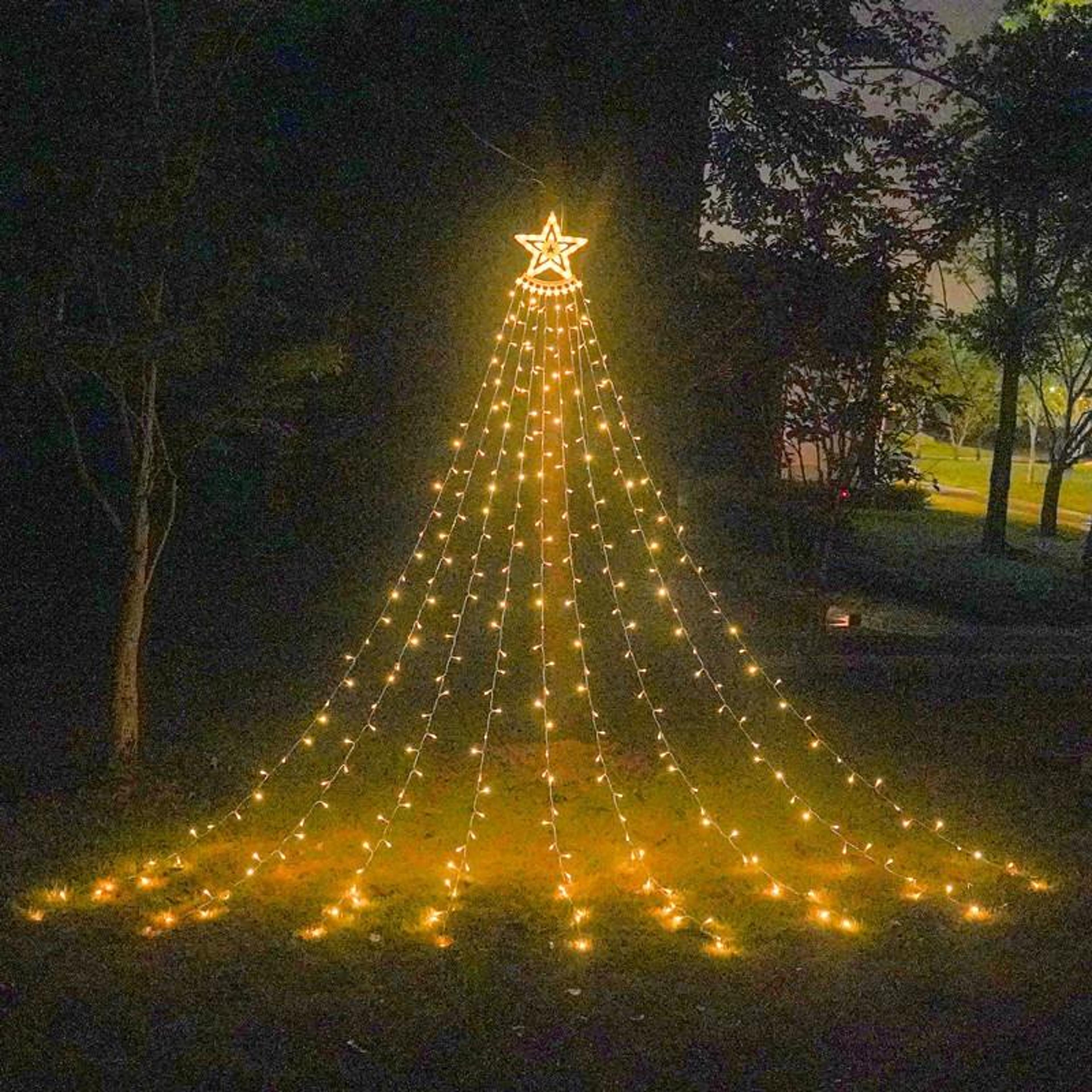 star waterfall string lights outdoor christmas tree decoration ip55 waterproof