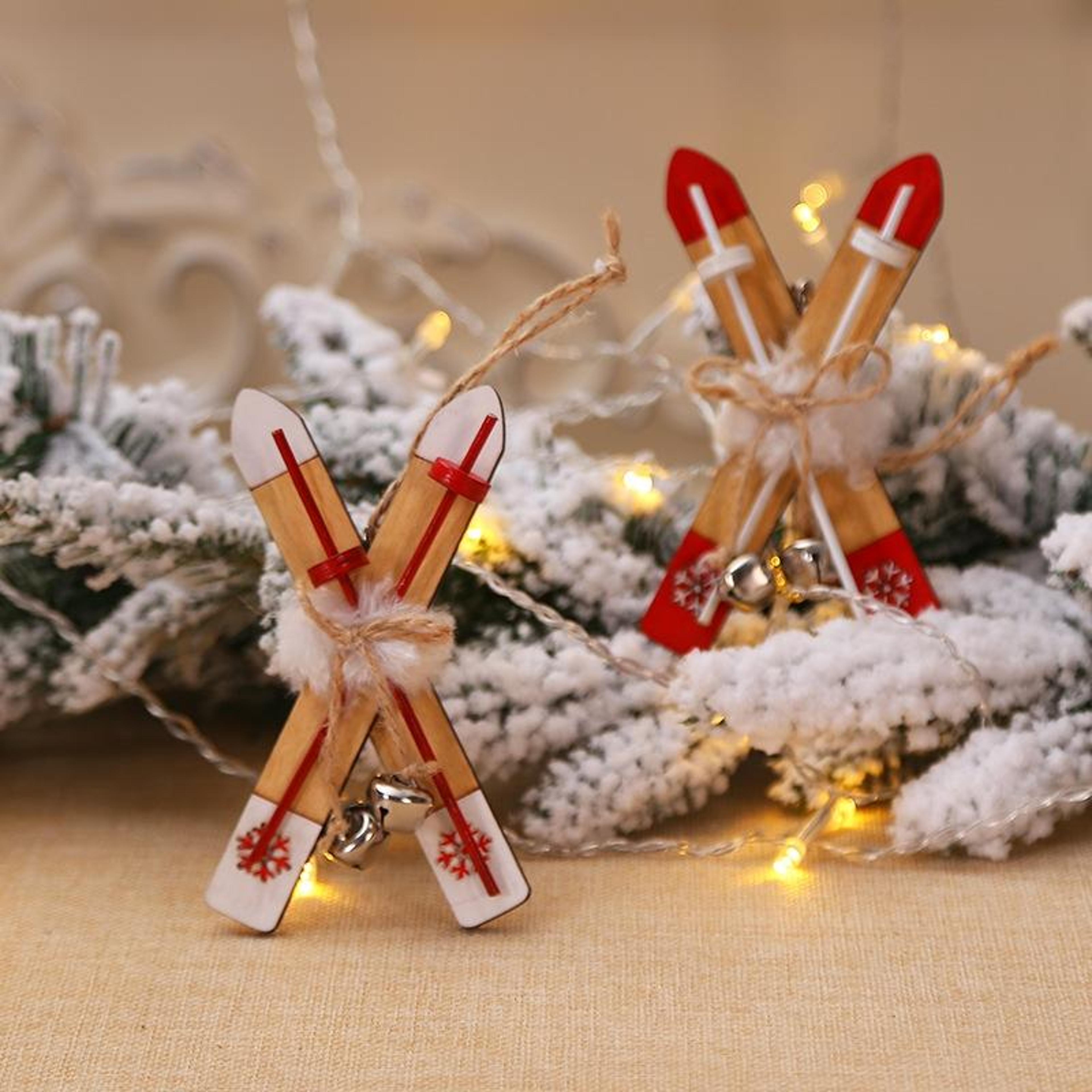 rustic wooden christmas ornament sleigh hanging christmas tree pendant decor