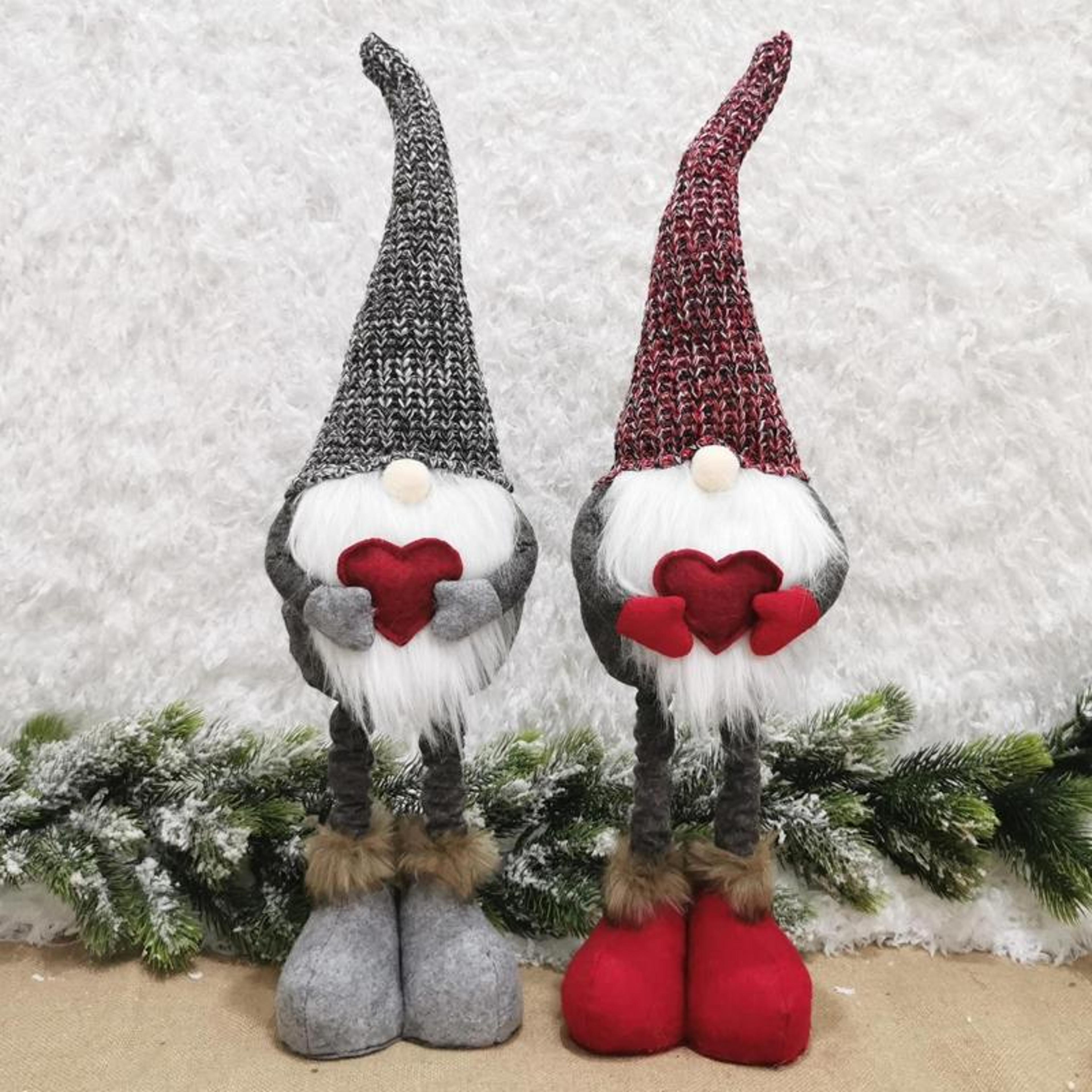 nordic christmas decoration stretch knitted faceless santa doll standing holiday figure