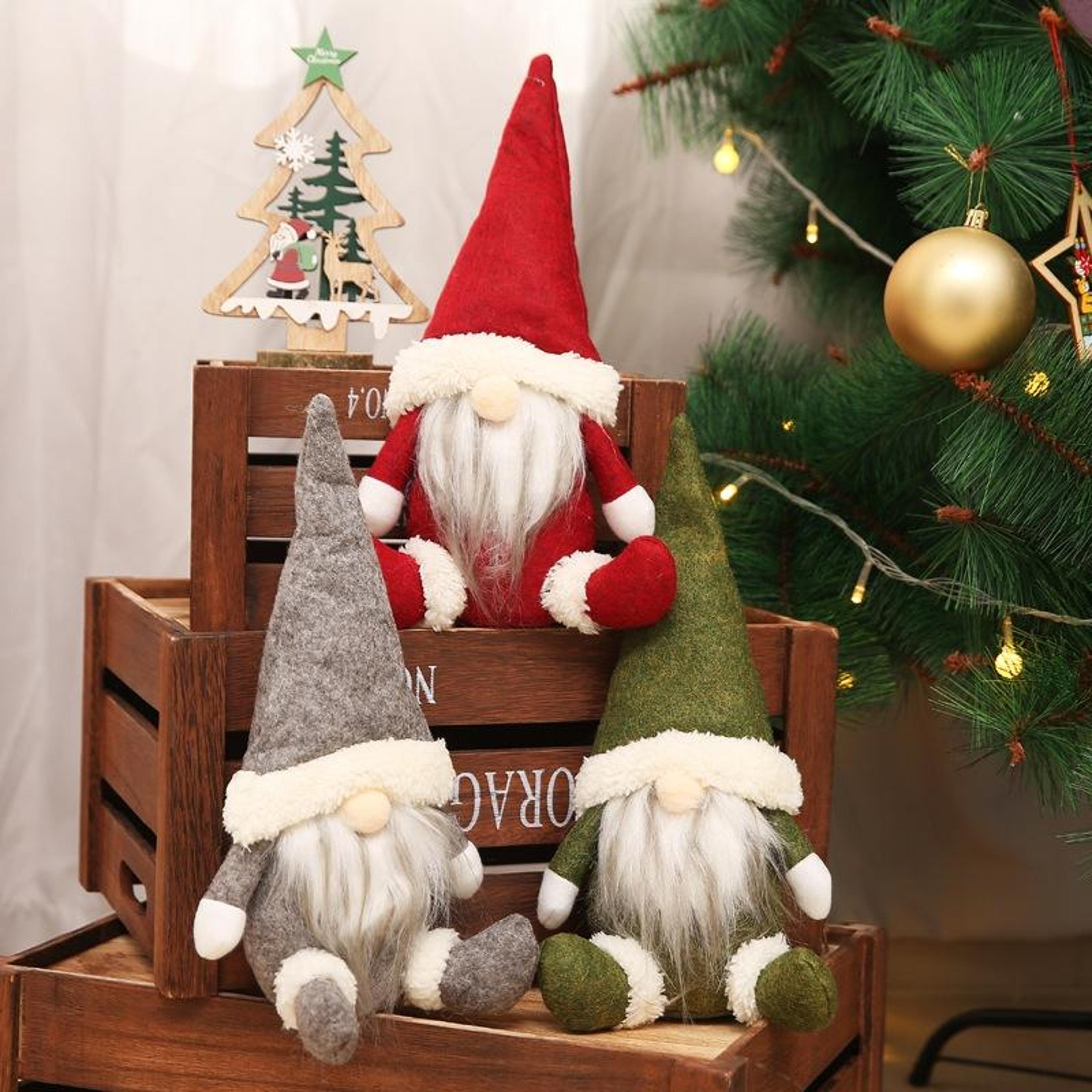 cozy christmas gnome decoration faceless plush window ornament