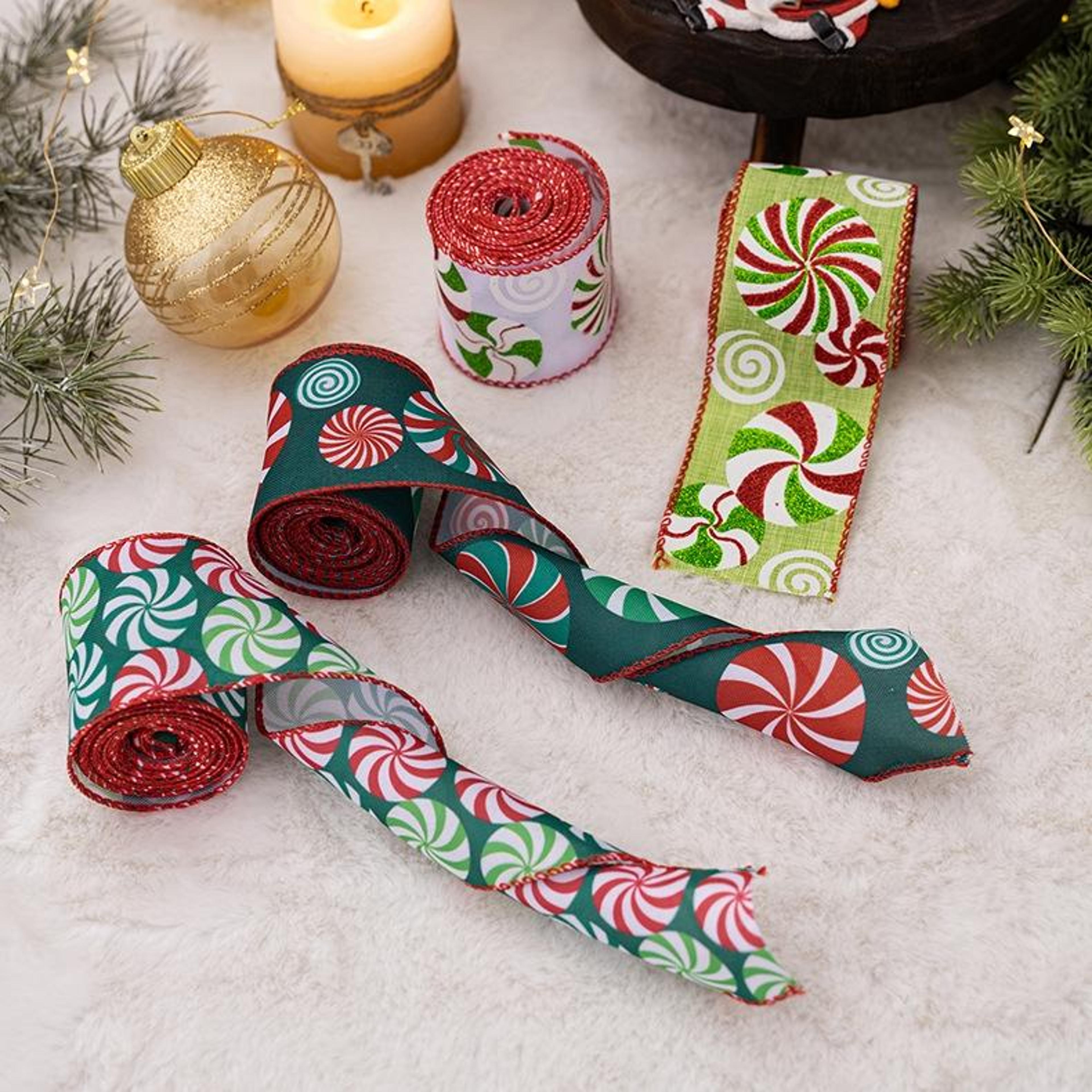 colorful christmas ribbon for gift wrapping, diy bows and christmas tree decorations