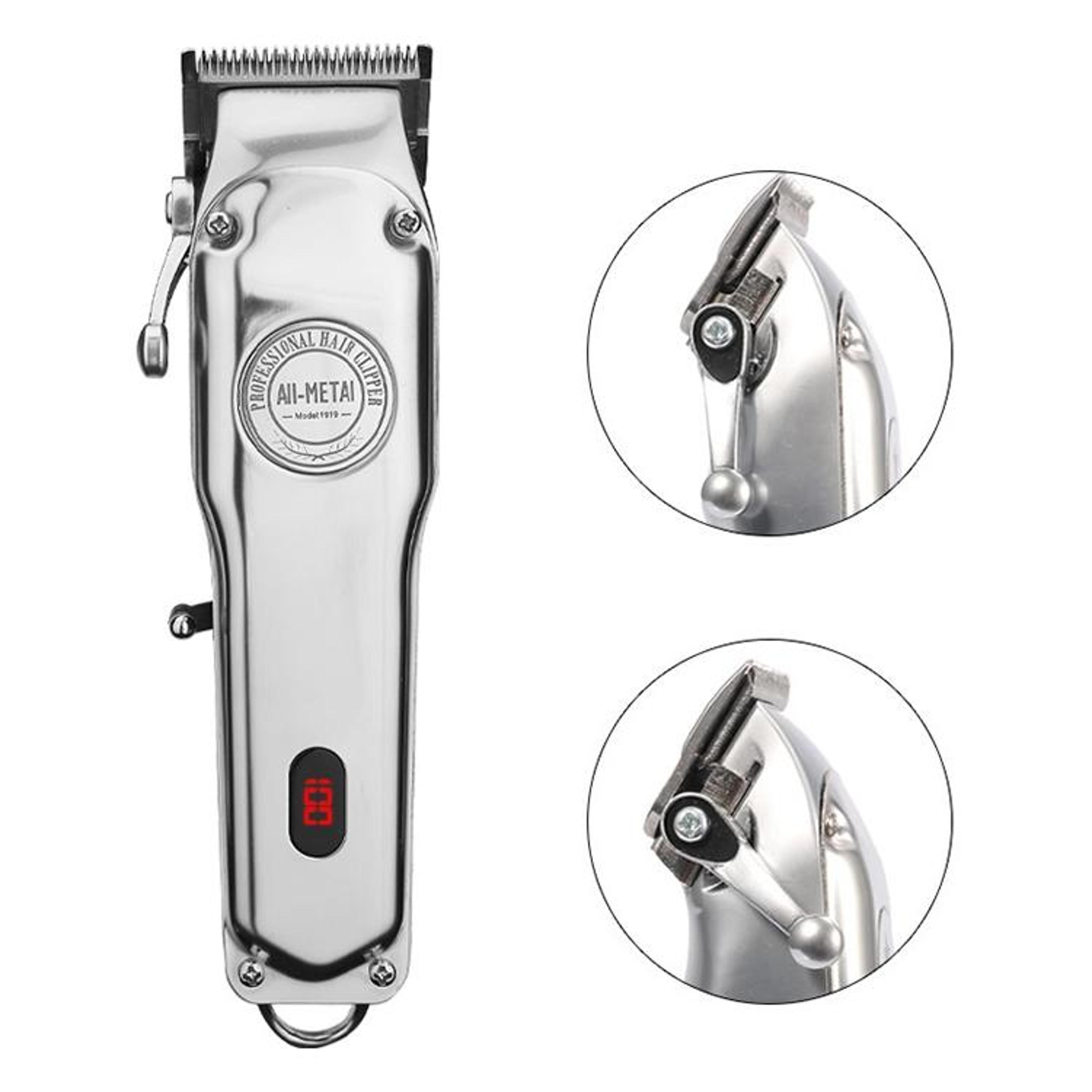 retro professional hair clipper rechargeable hair trimmer with lcd display