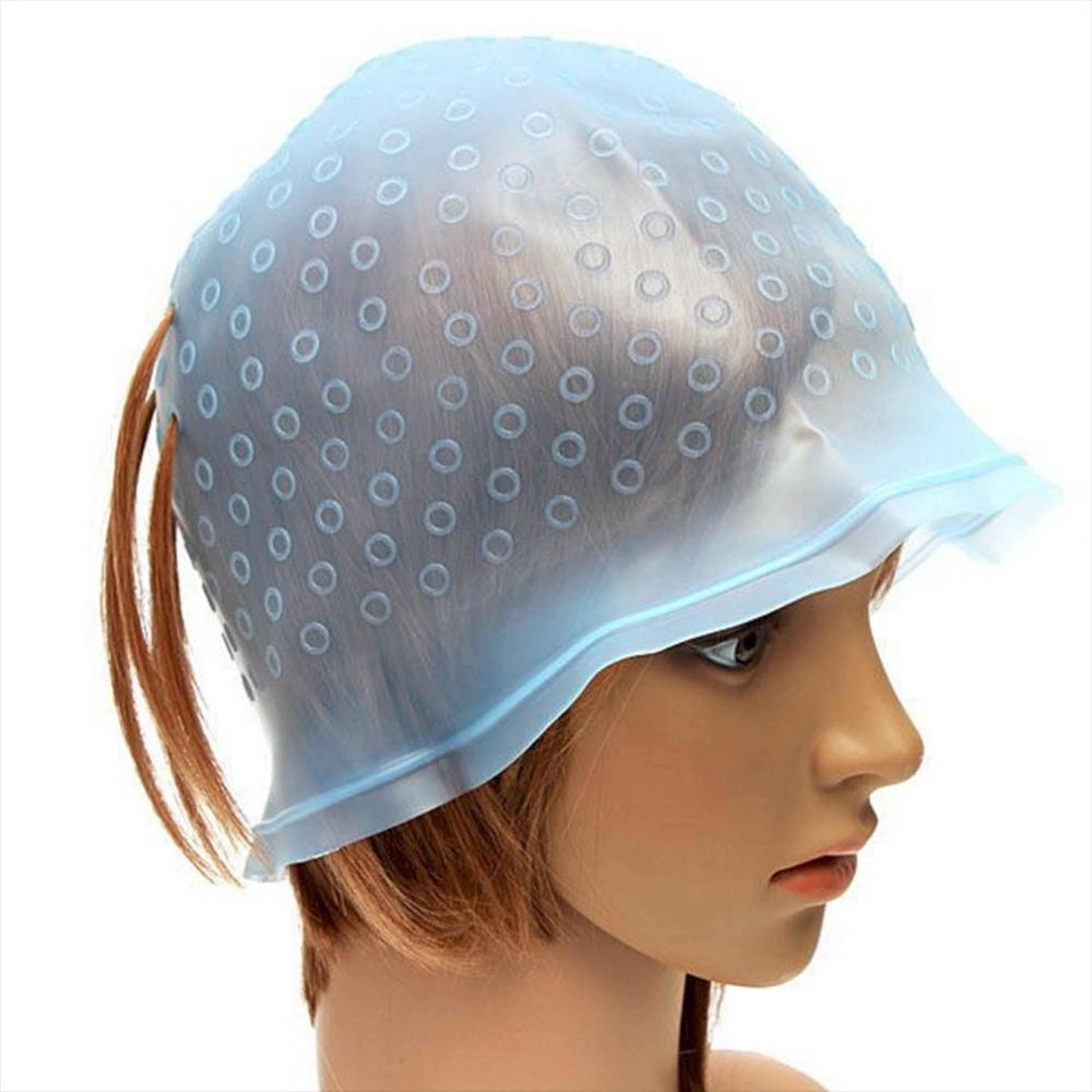 reusable silicone highlighting cap with hook for precise hair coloring and diy highlights
