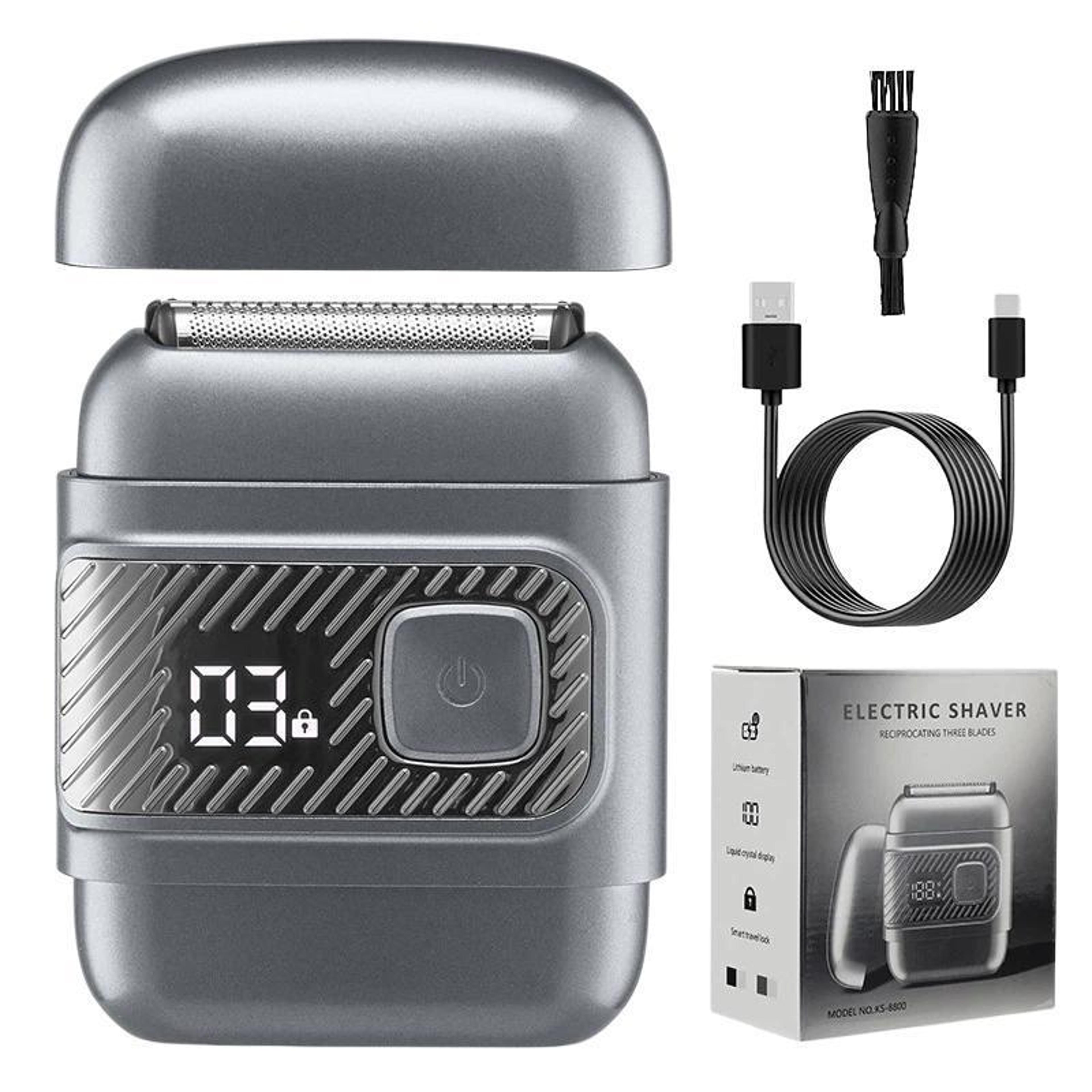 3 blade electric shaver for men ipx6 waterproof usb c razor with lcd display