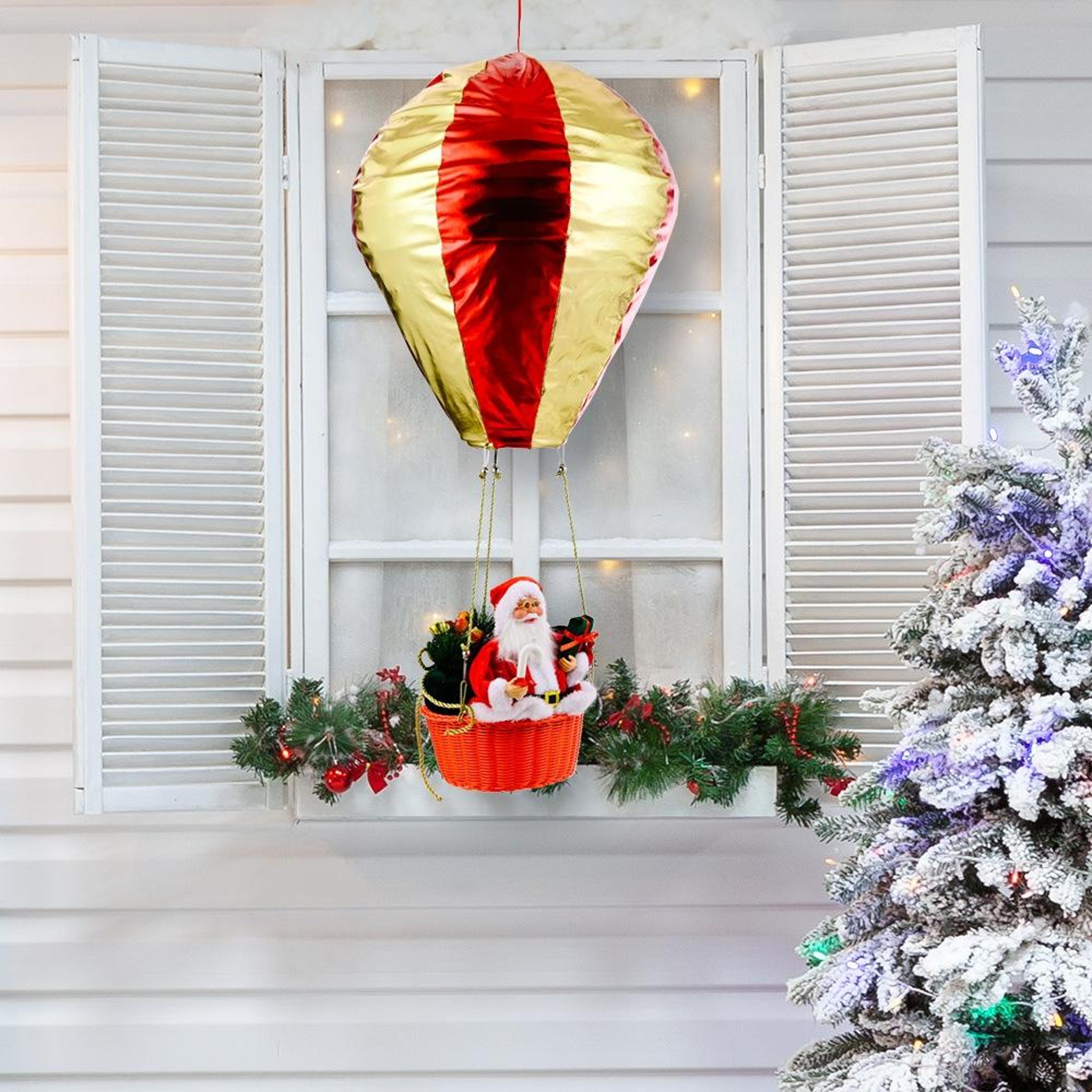 santa hot air balloon christmas hanging decoration for home shop hotel ceiling decor