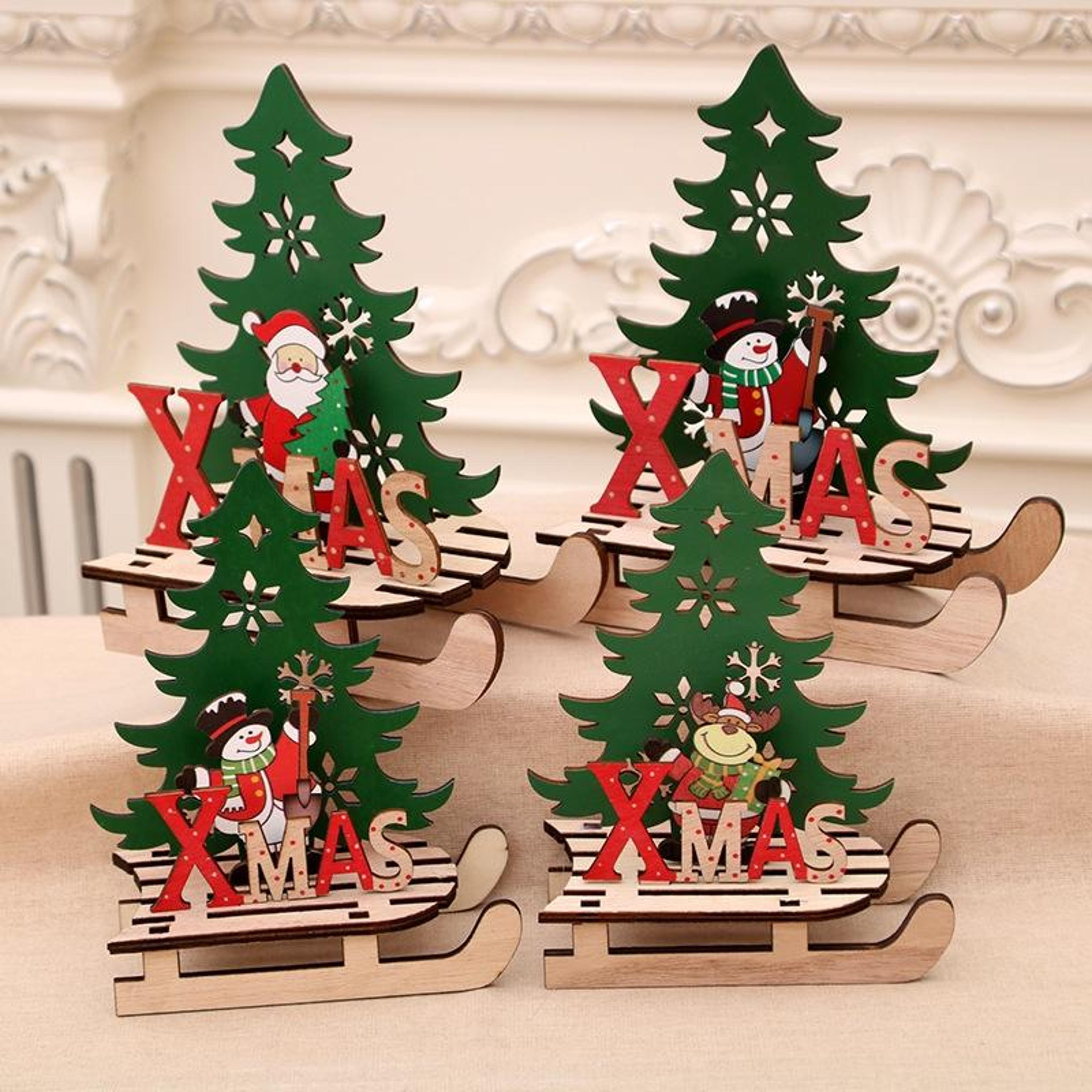 diy wooden christmas sleigh decoration with reindeer festive tabletop ornament and gift