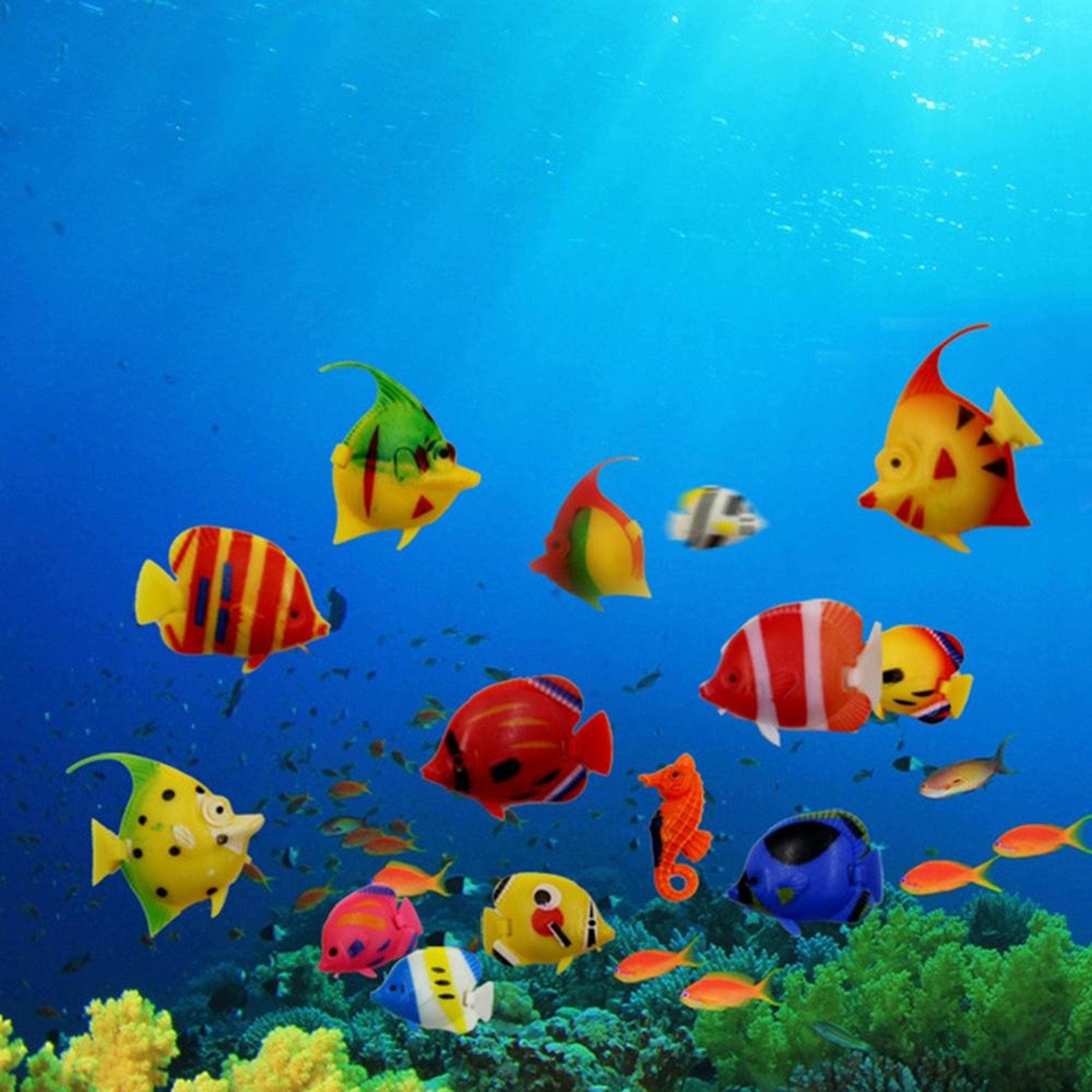 10 pcs artificial aquarium fish floating tropical fish tank decorations for aquarium and water play