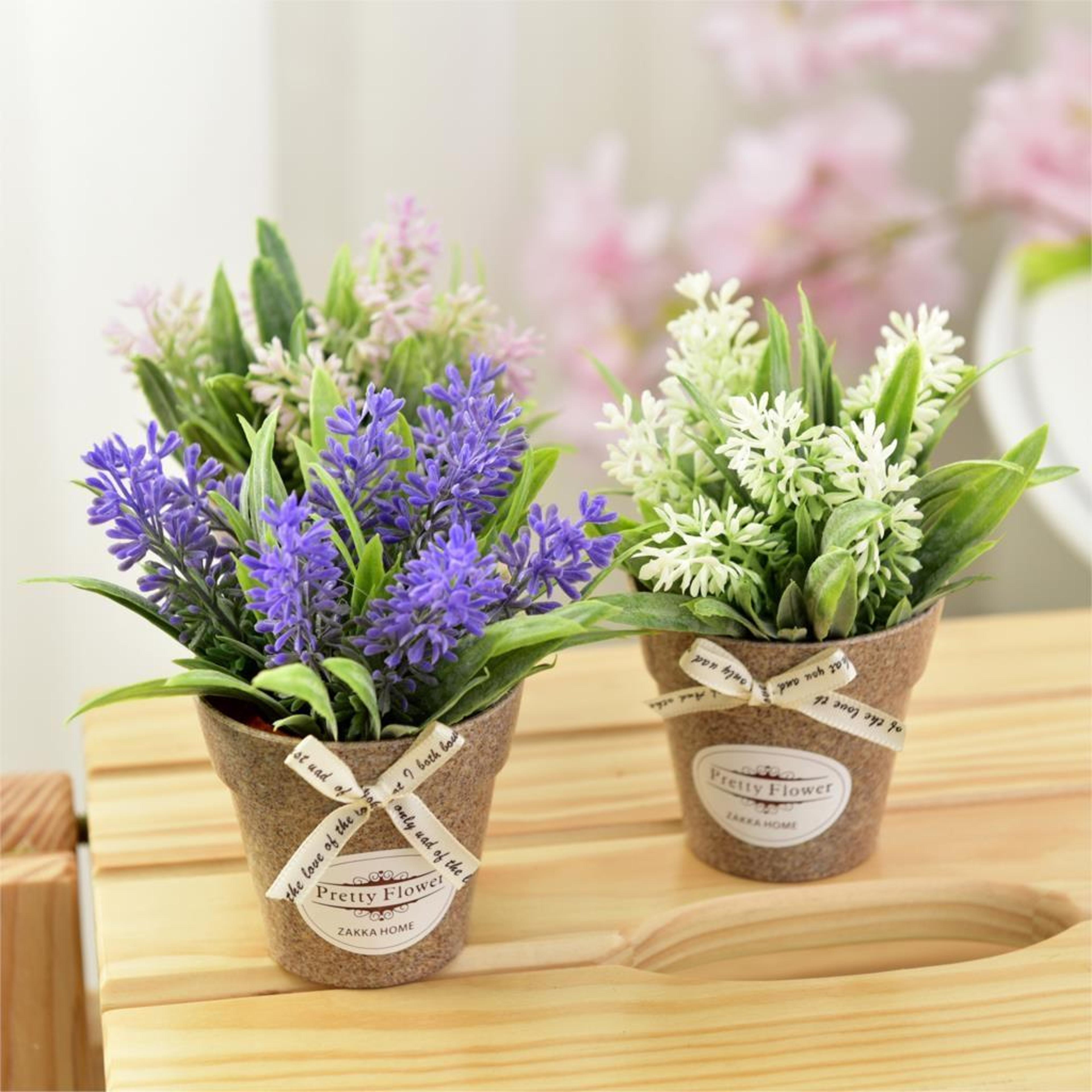 realistic artificial potted flowers with vase for farmhouse home and wedding table decor