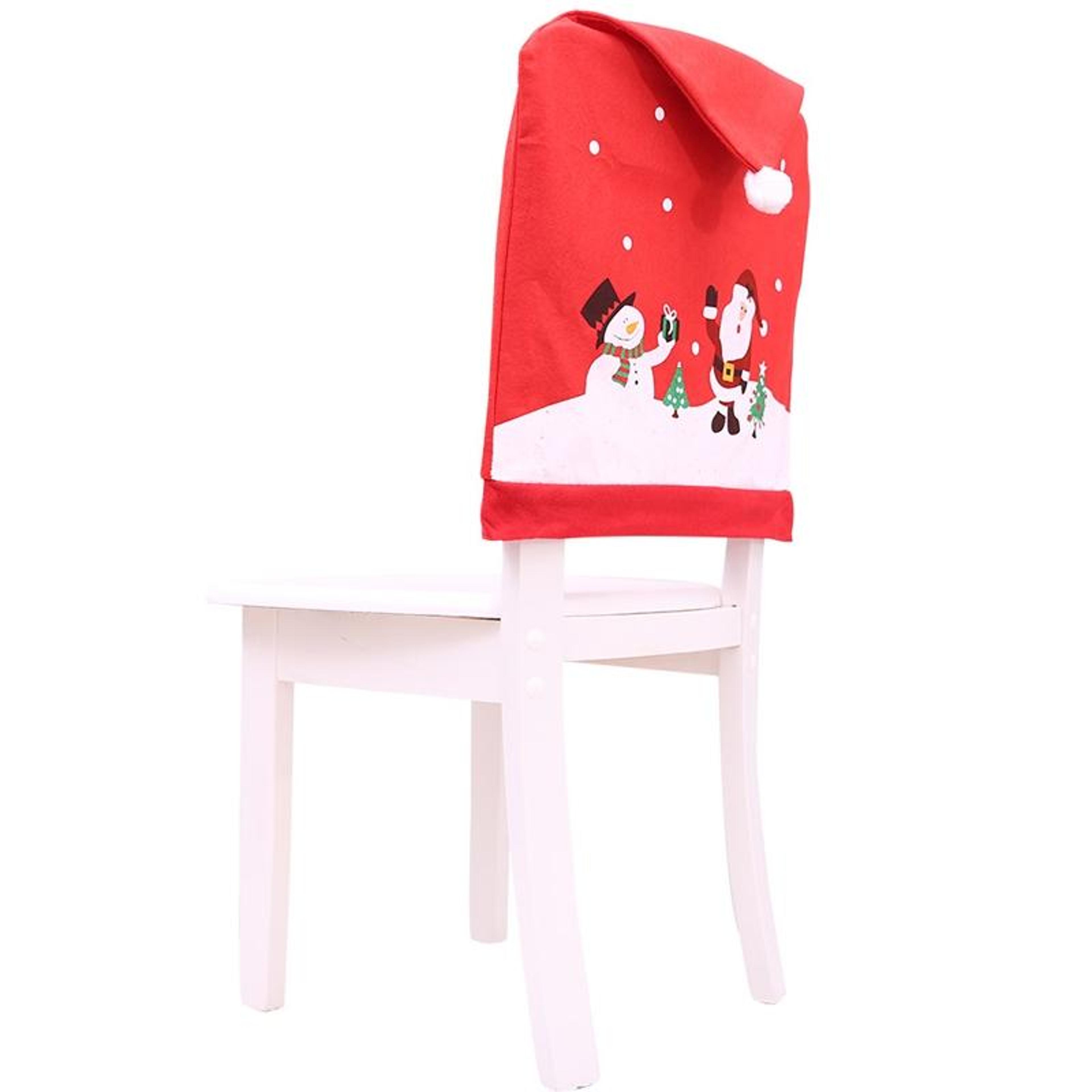 festive santa snowman christmas chair cover for dining chairs and holiday decor