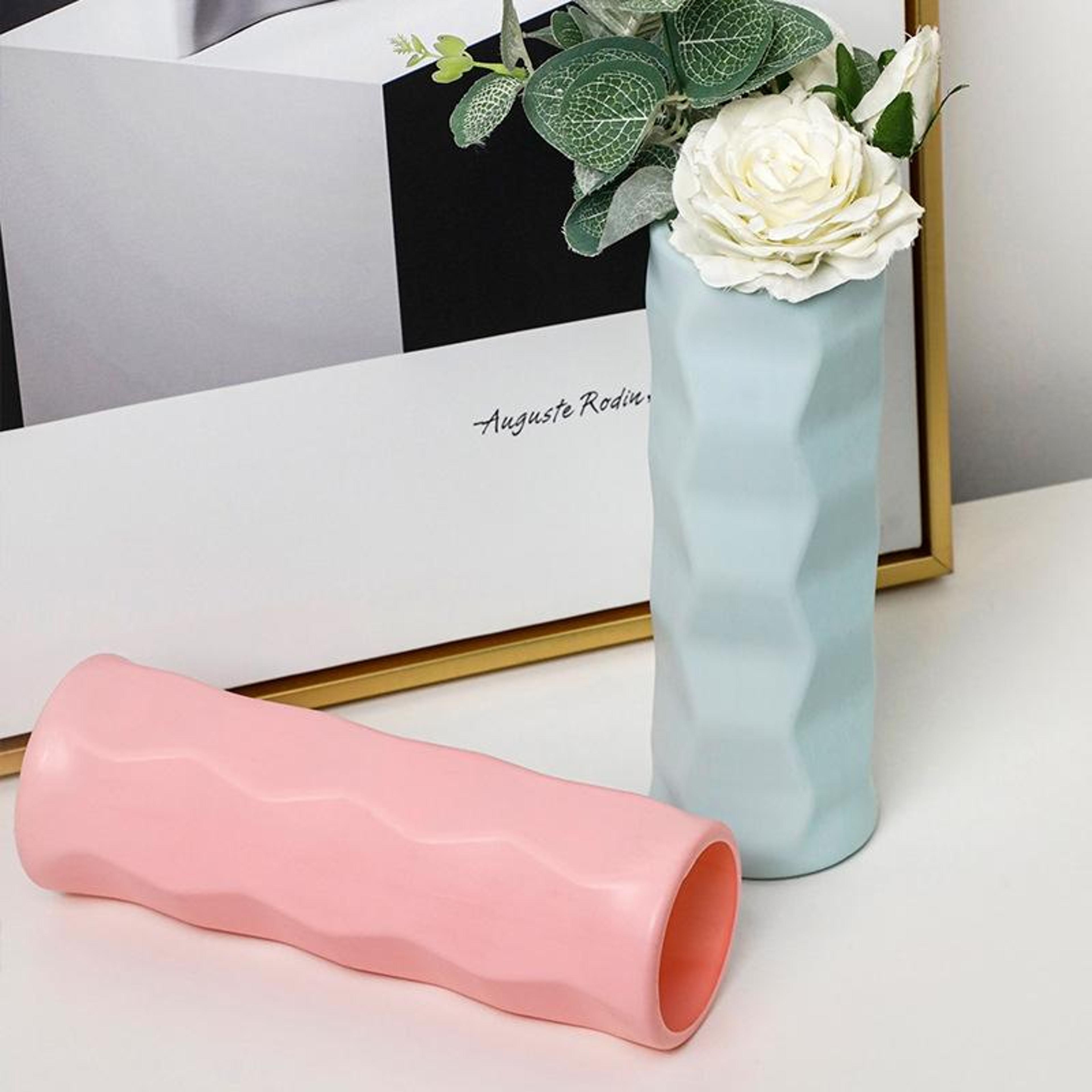 wave drop proof imitation porcelain vase modern pe flower vase for home decor