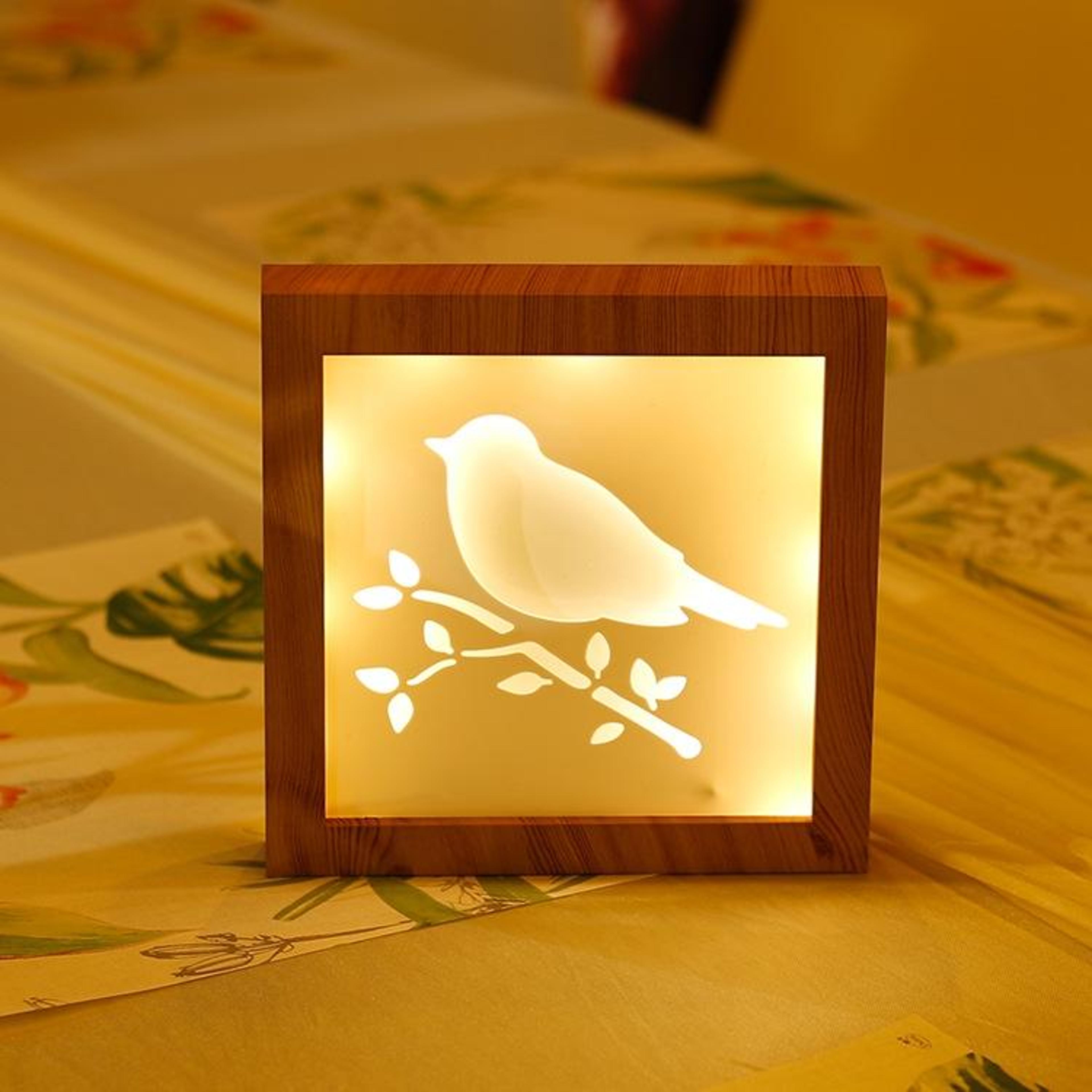 warm white led photo frame night light with dimmable ambient glow