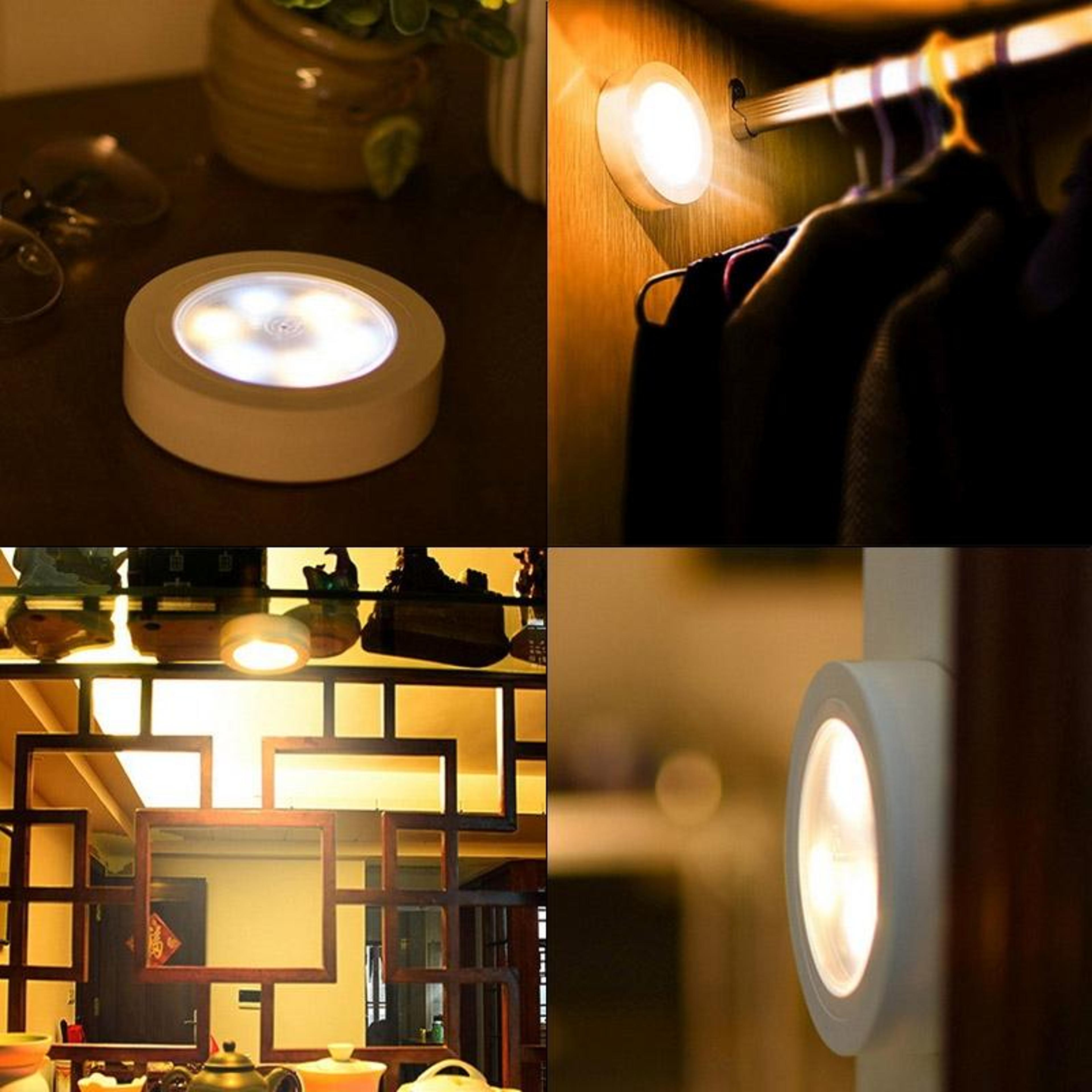 6 led dimmable night light battery powered wireless lamp