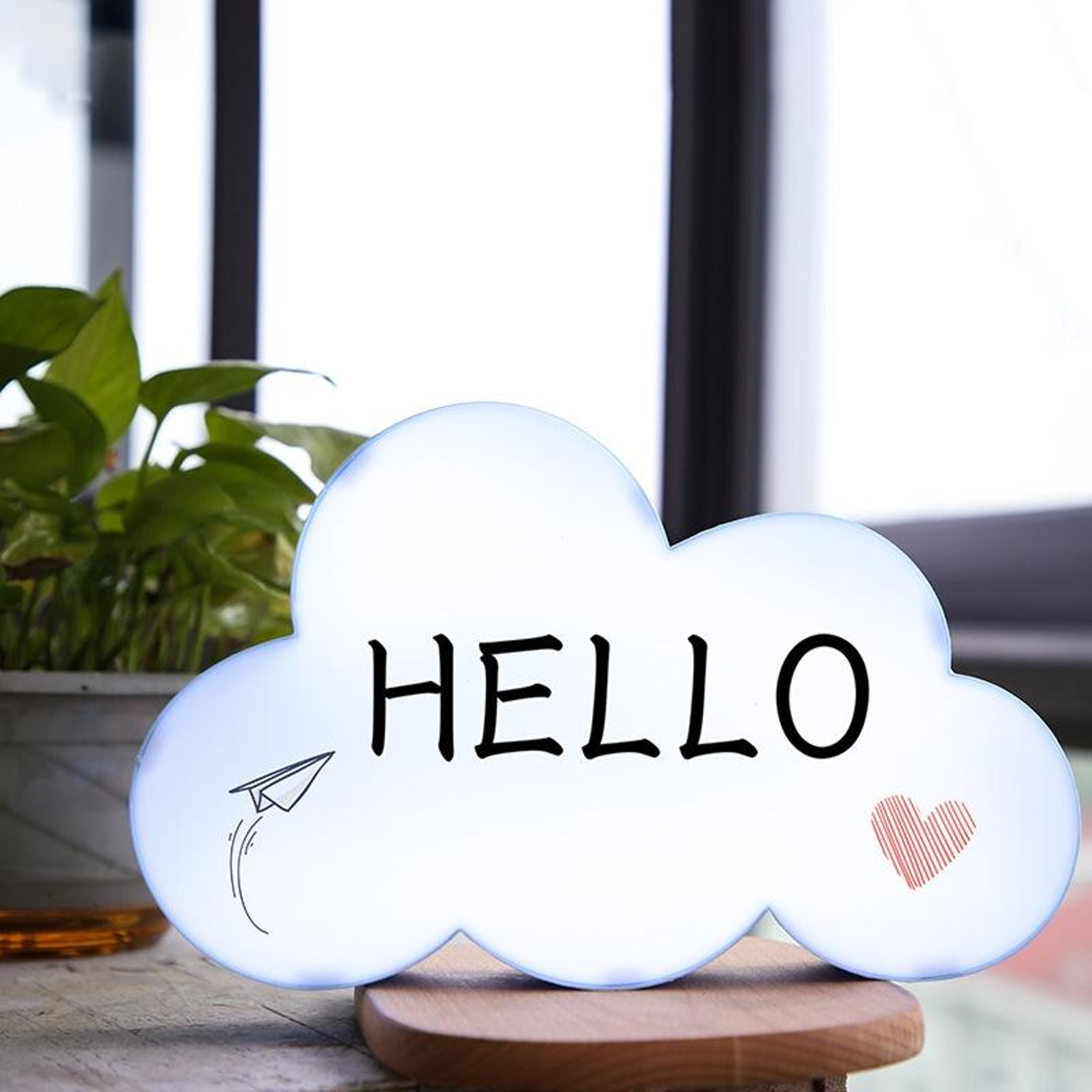 cloud led message board erasable writing night light with 8 lighting modes