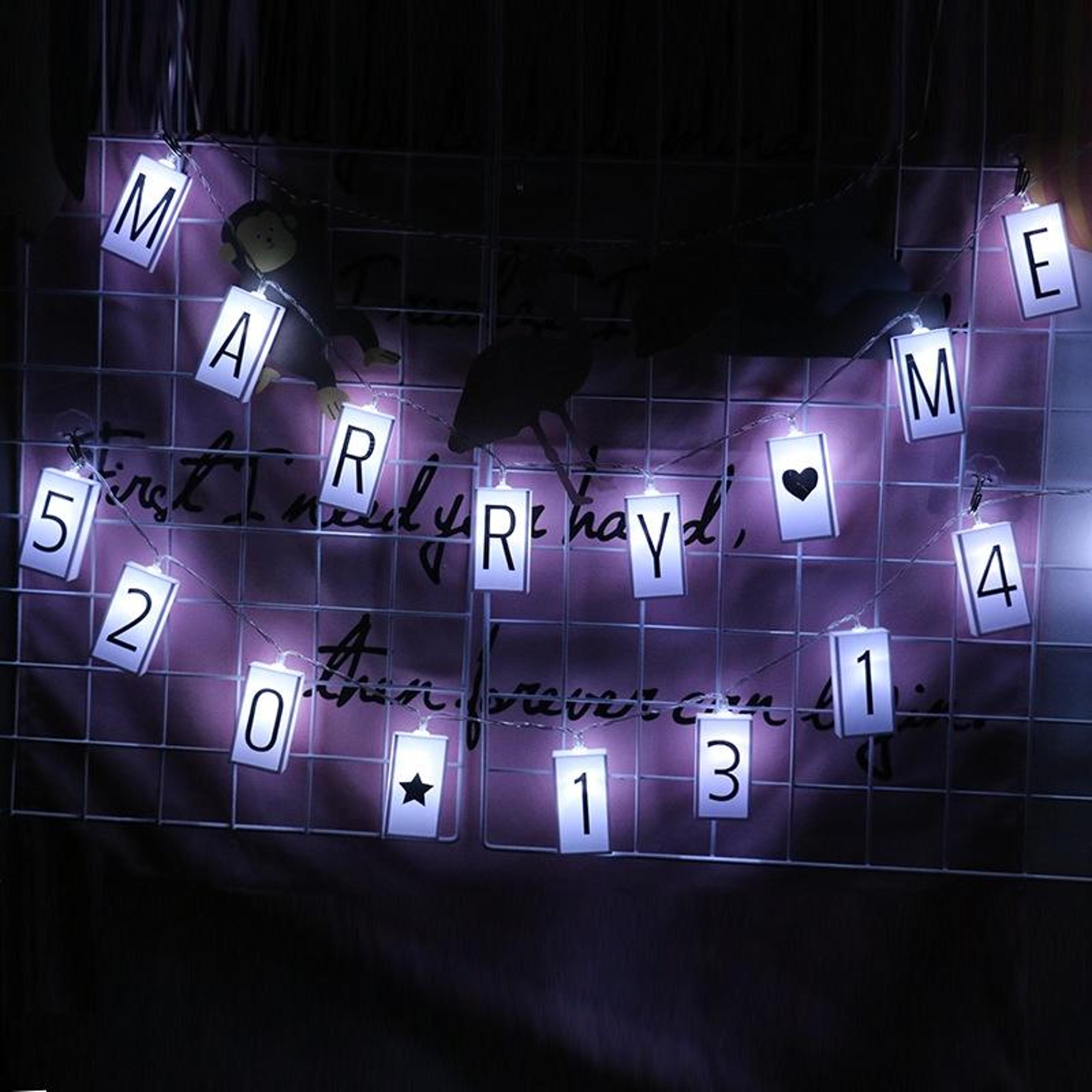 2m 20 led letter string lights personalized battery operated room decor