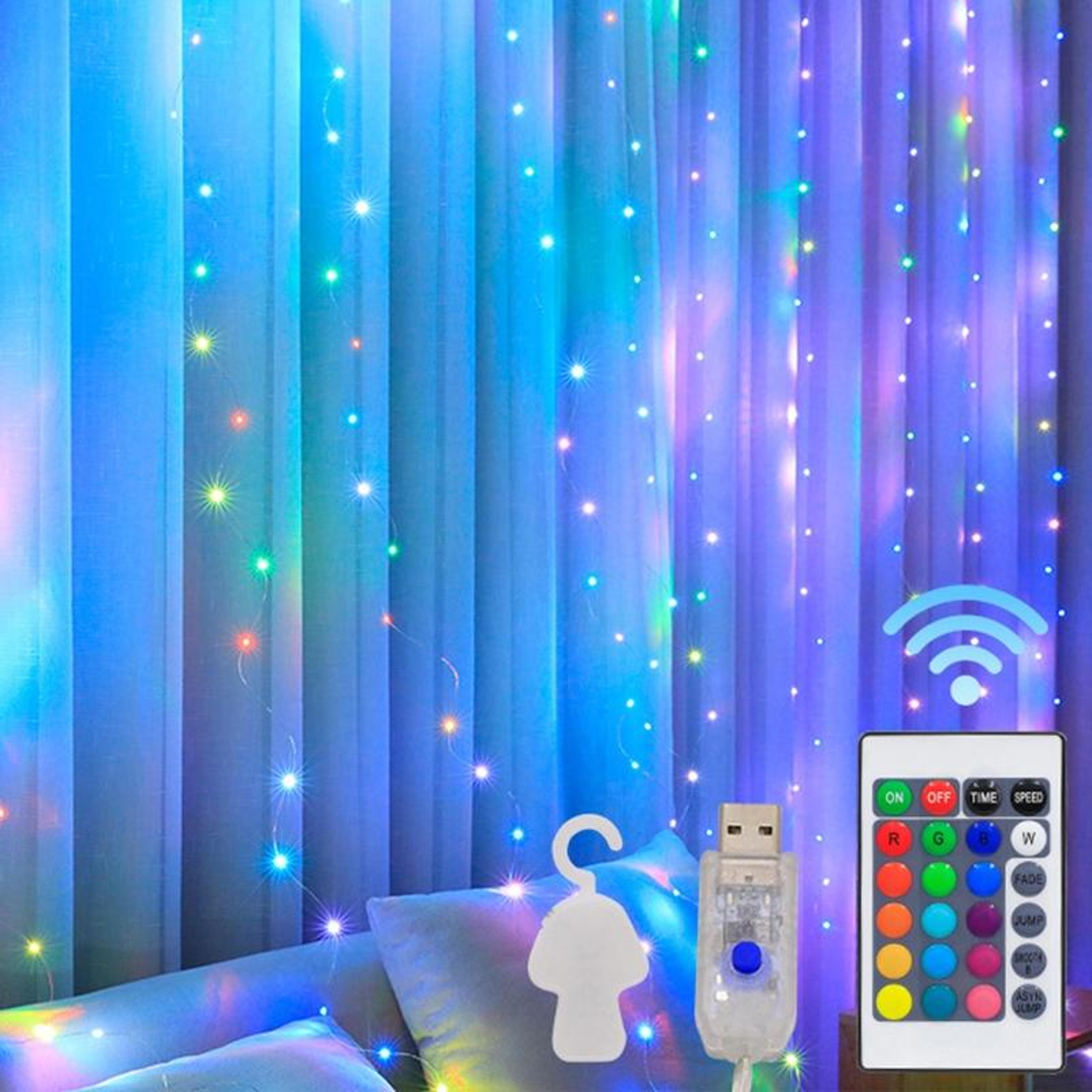 3m x 3m 300 led rgb curtain lights usb color changing fairy lights with remote