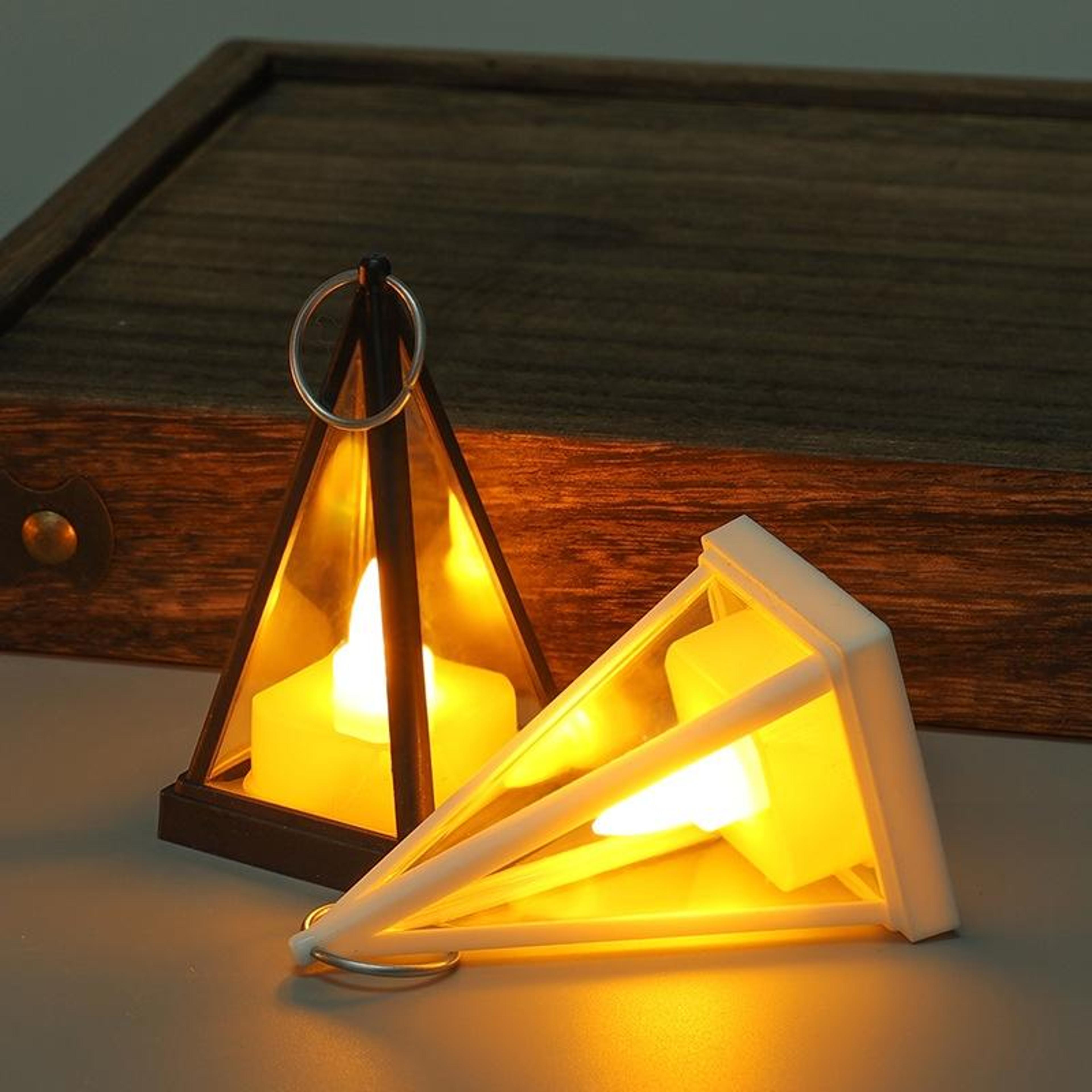 pyramid led candle light warm white flameless candle for home wedding and party decor