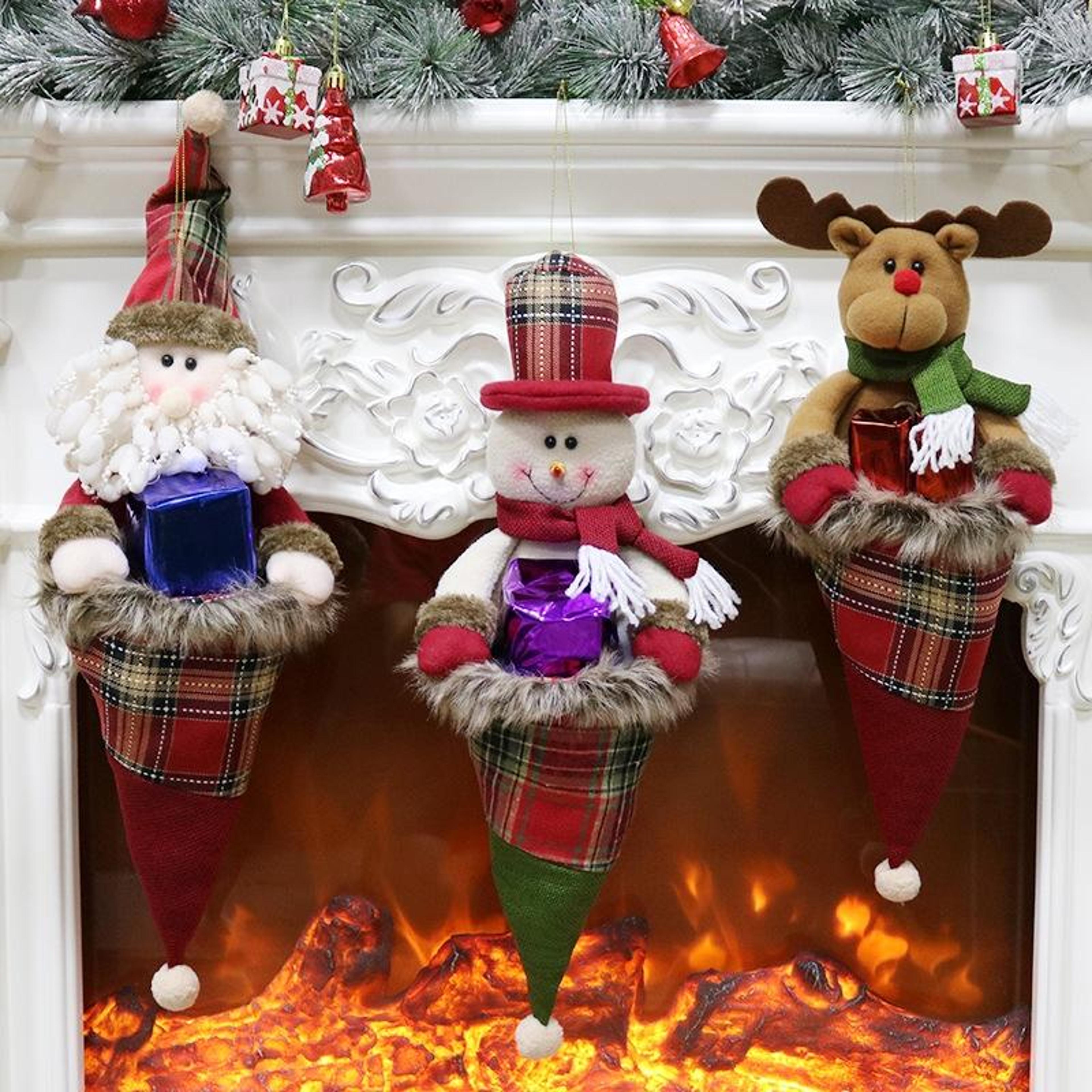 christmas stocking gift bag 47cm handmade candy bag for christmas tree decoration