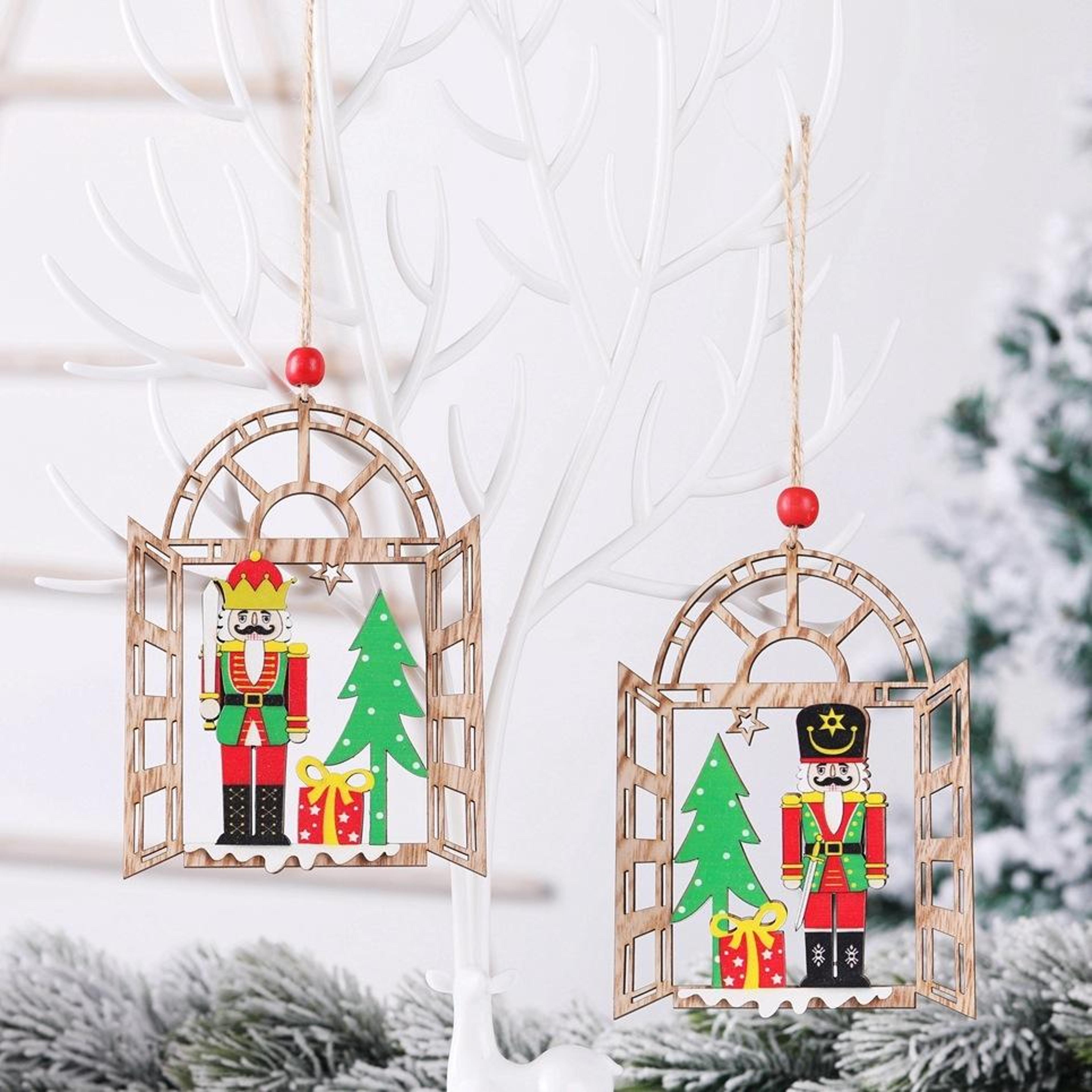 wooden nutcracker christmas ornament laser cut christmas tree pendant