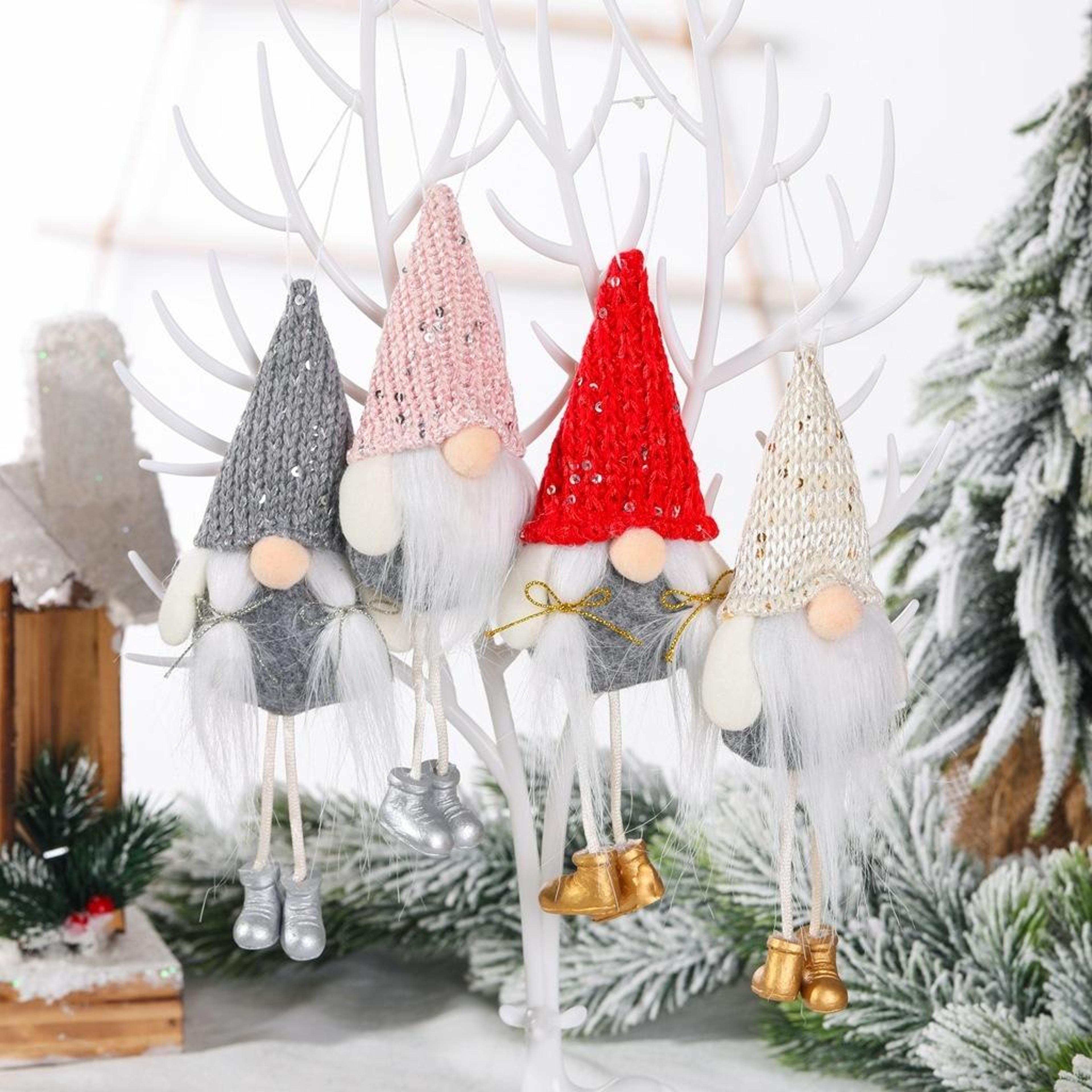 sequin christmas gnome ornament faceless doll hanging christmas decoration