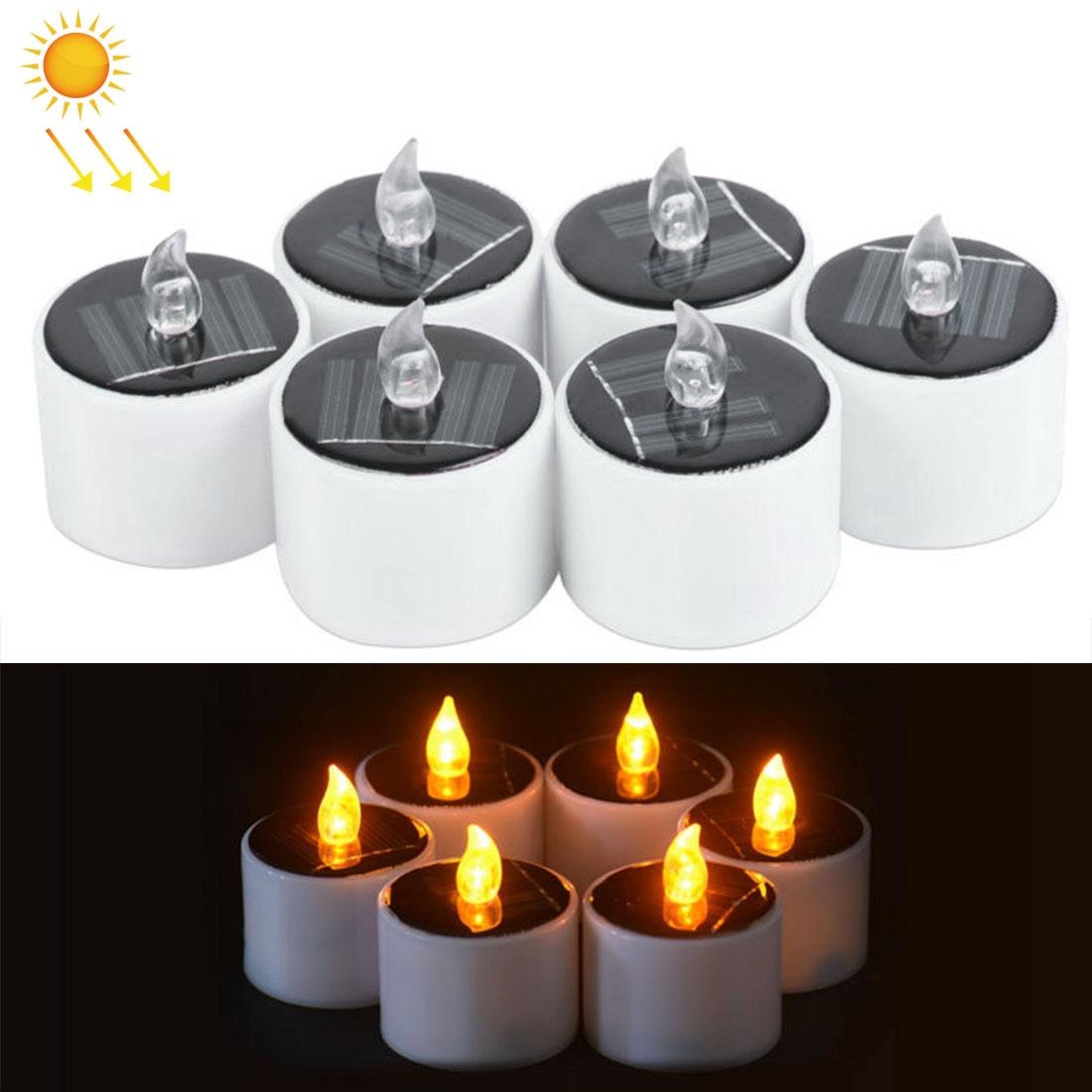 6pcs solar candle lights warm white flameless led night lights for home and outdoor decor