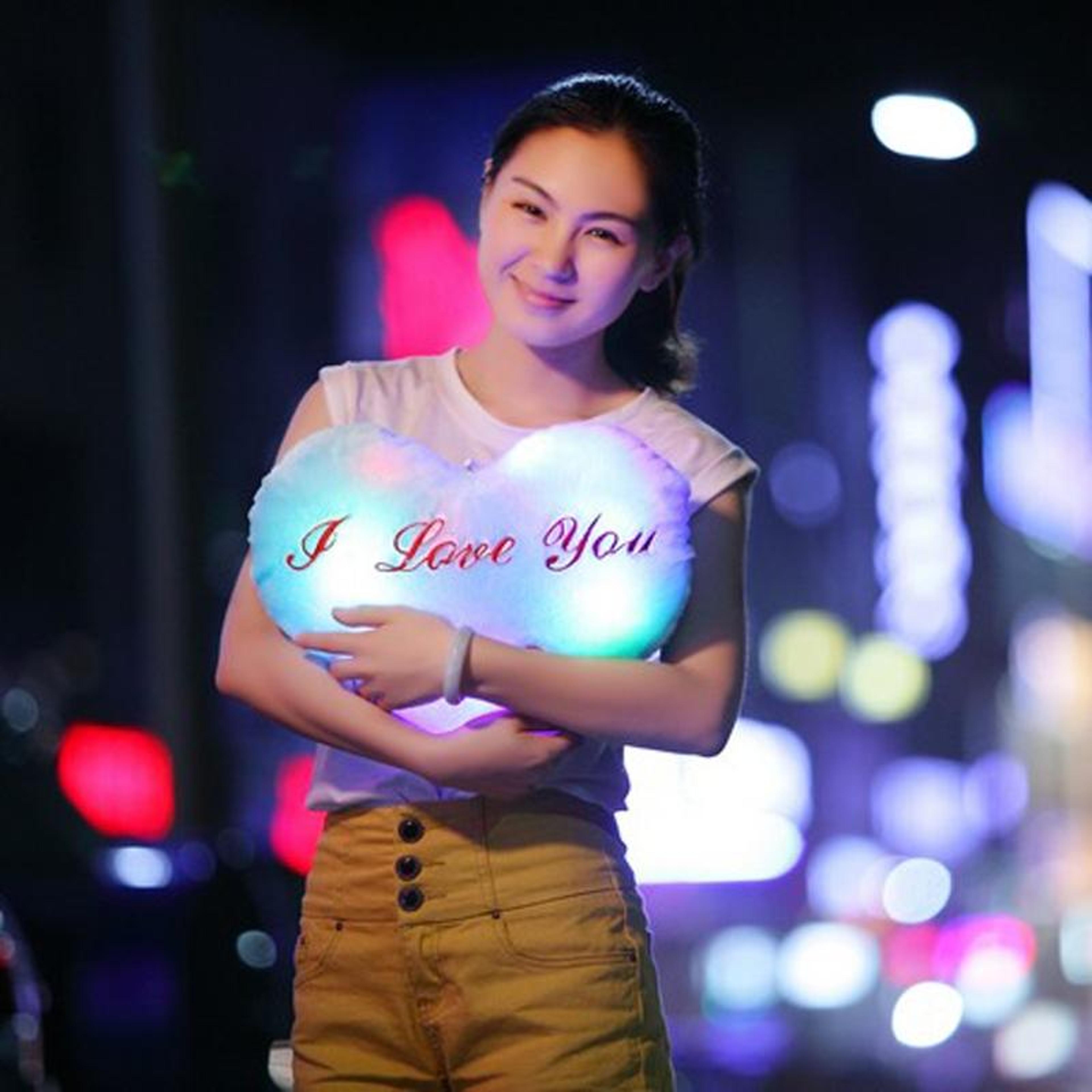 led heart pillow soft glowing heart shaped plush pillow for romantic gifts and decor
